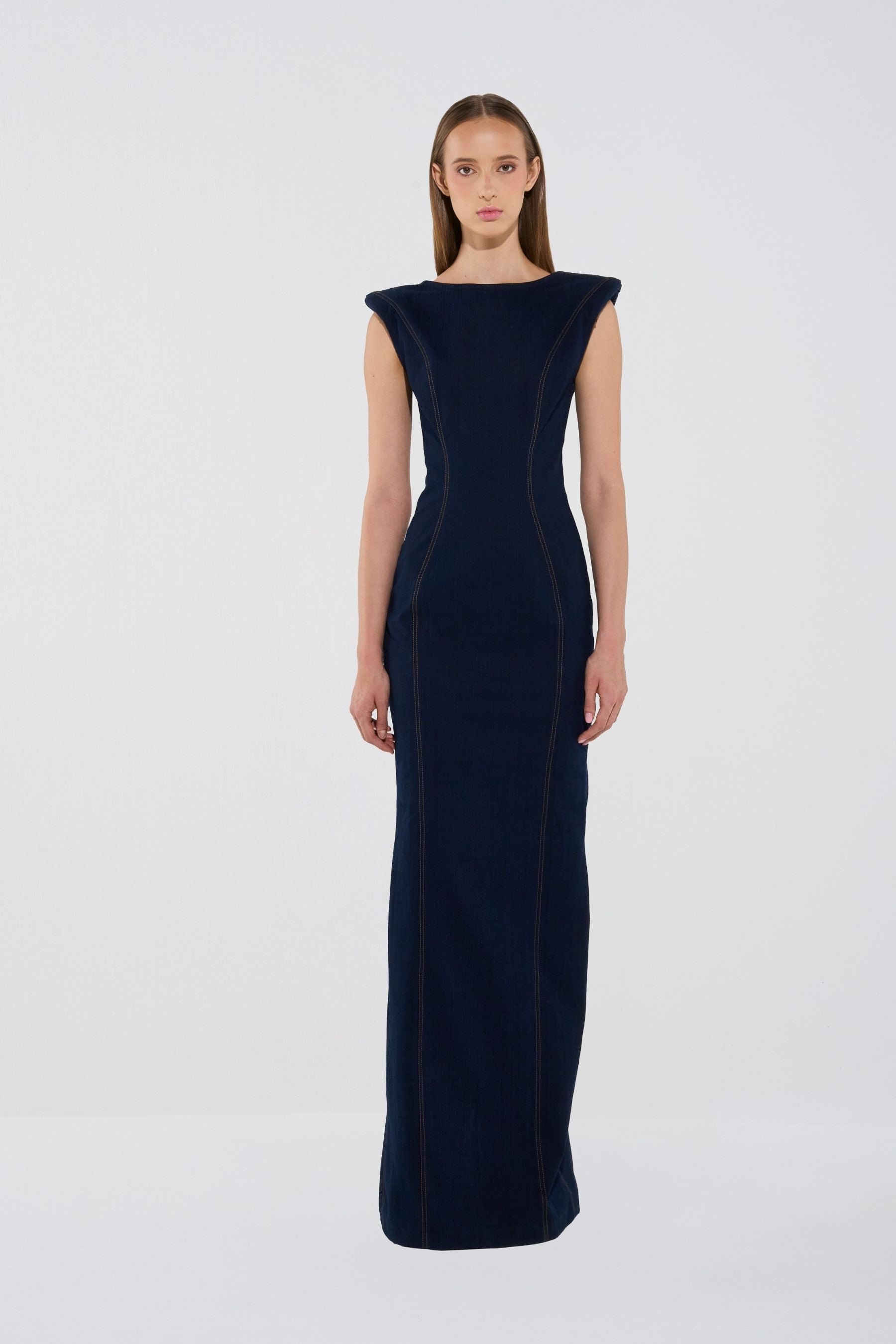 Elegant Denim Pencil Dress