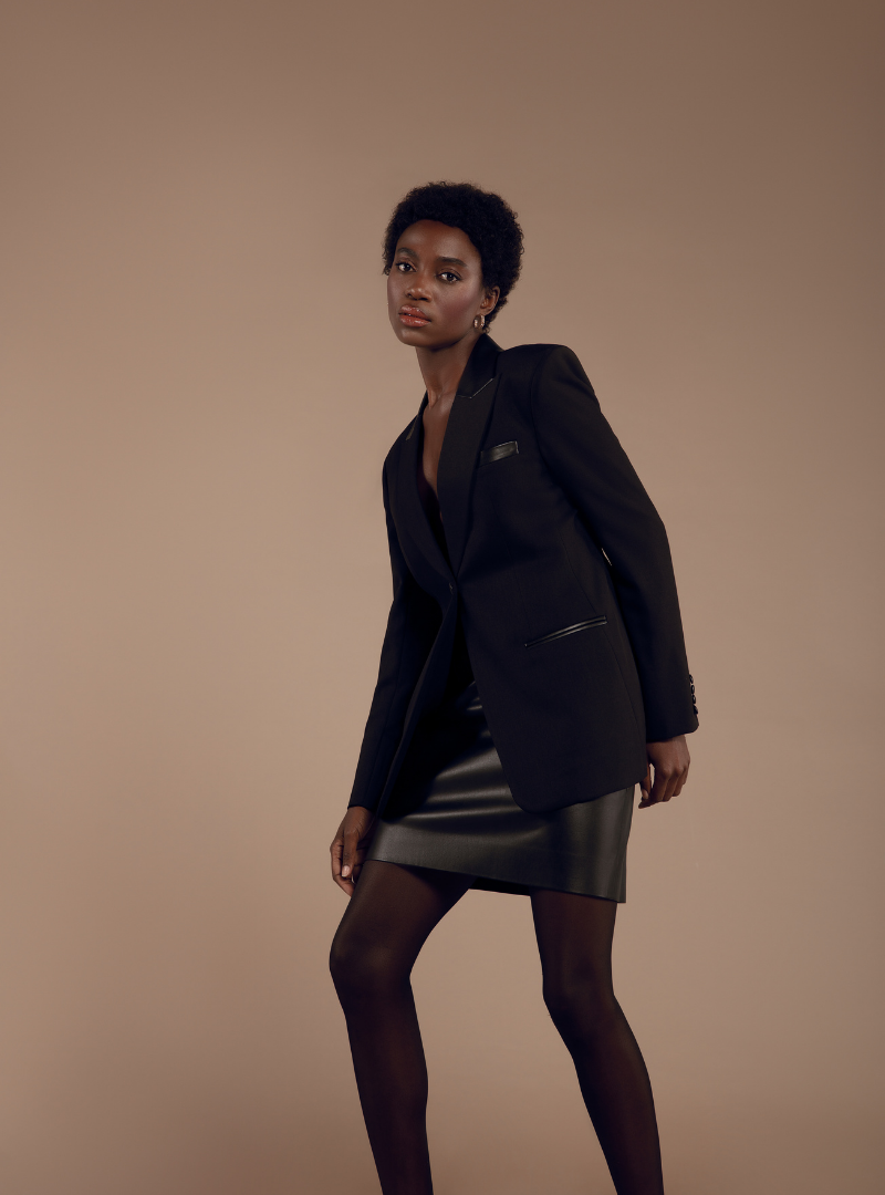 Mini Vegan Leather Blazer