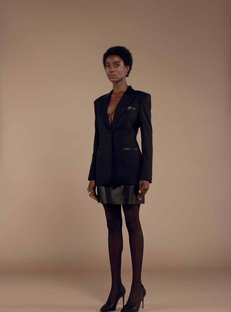Mini Vegan Leather Blazer
