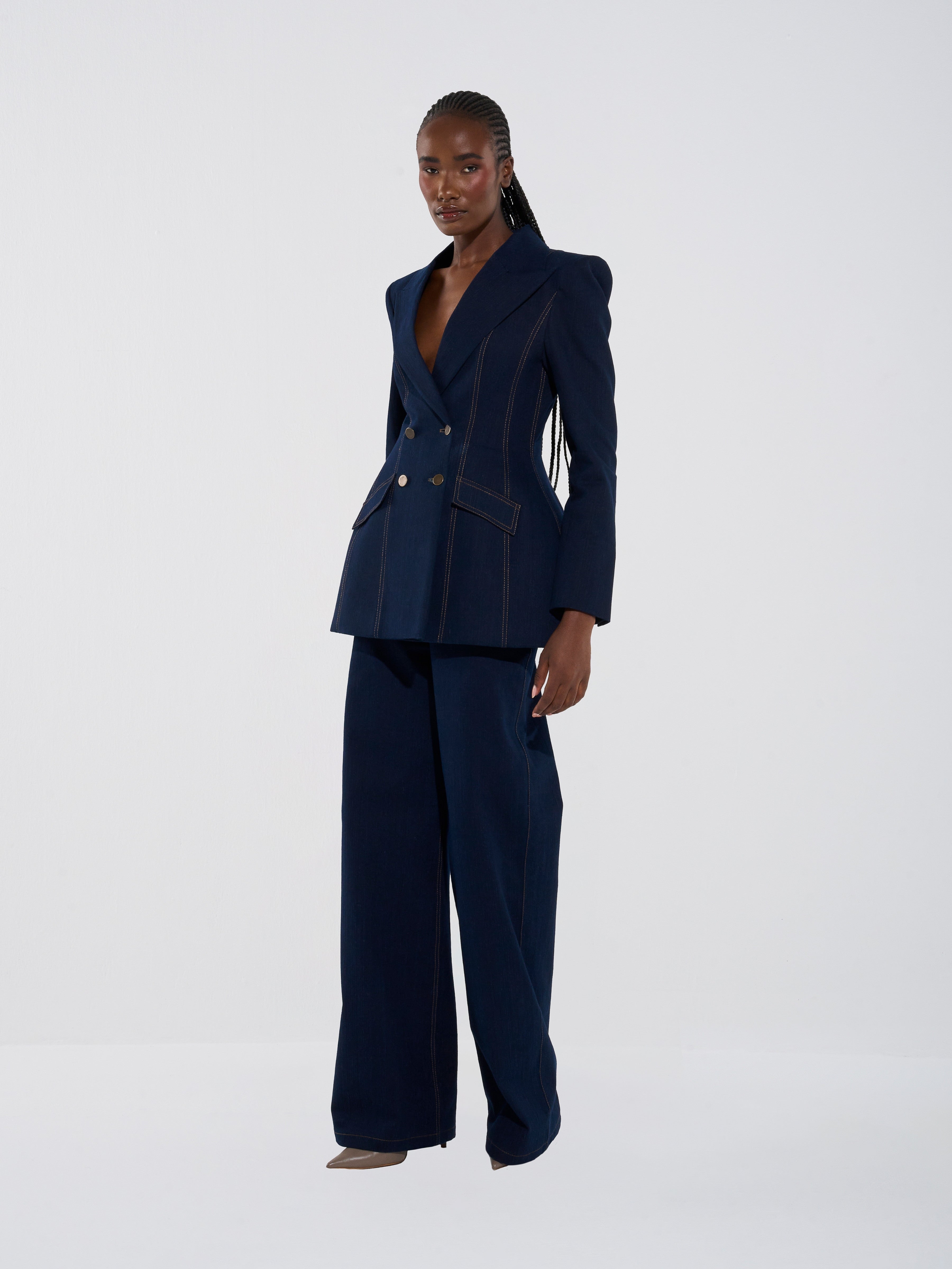 Tailored Straight-Leg Denim Trousers