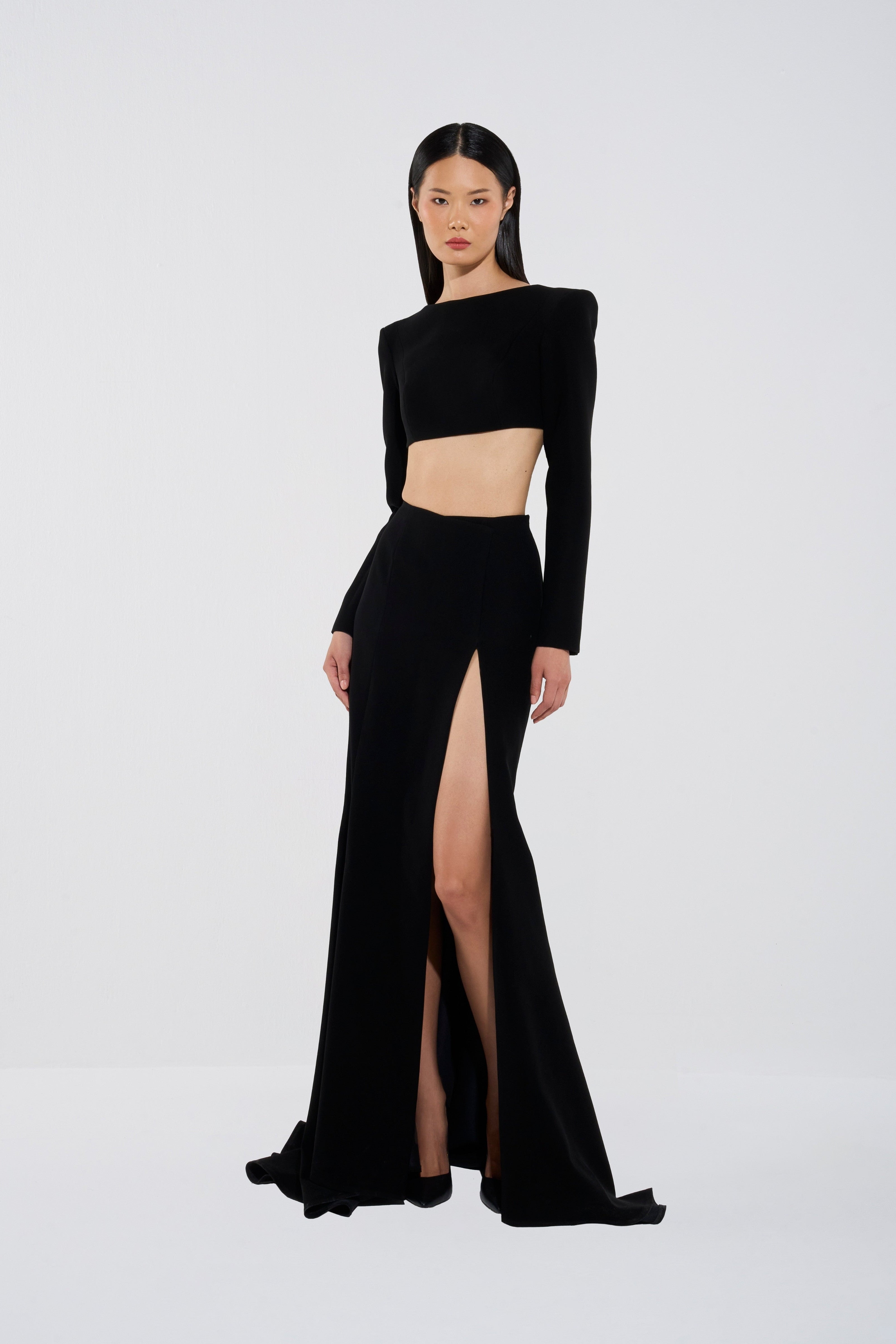 Cropped Top & High-Waist Skirt Set