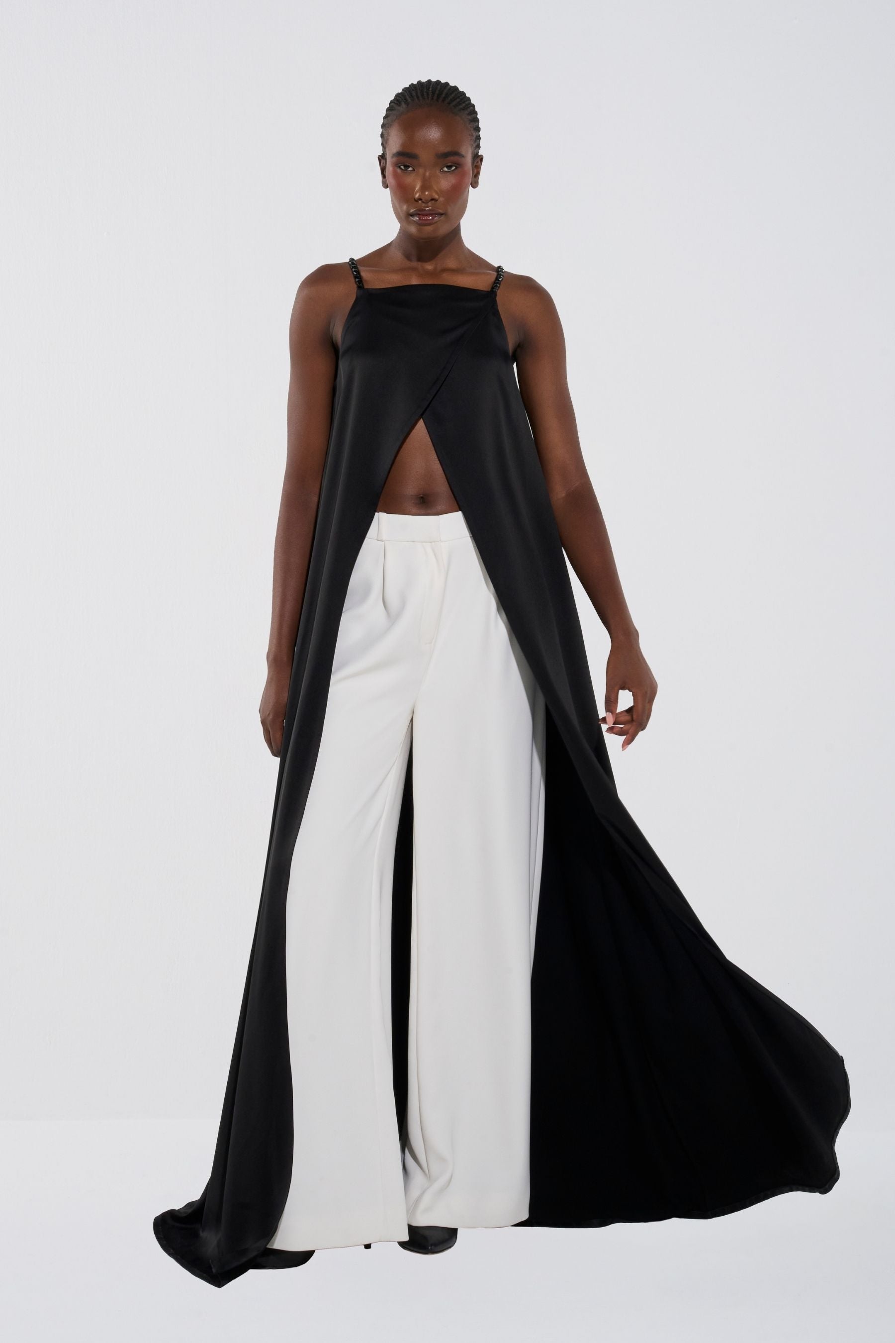 Sculptural Jumpsuit and Tailored Trouser Set