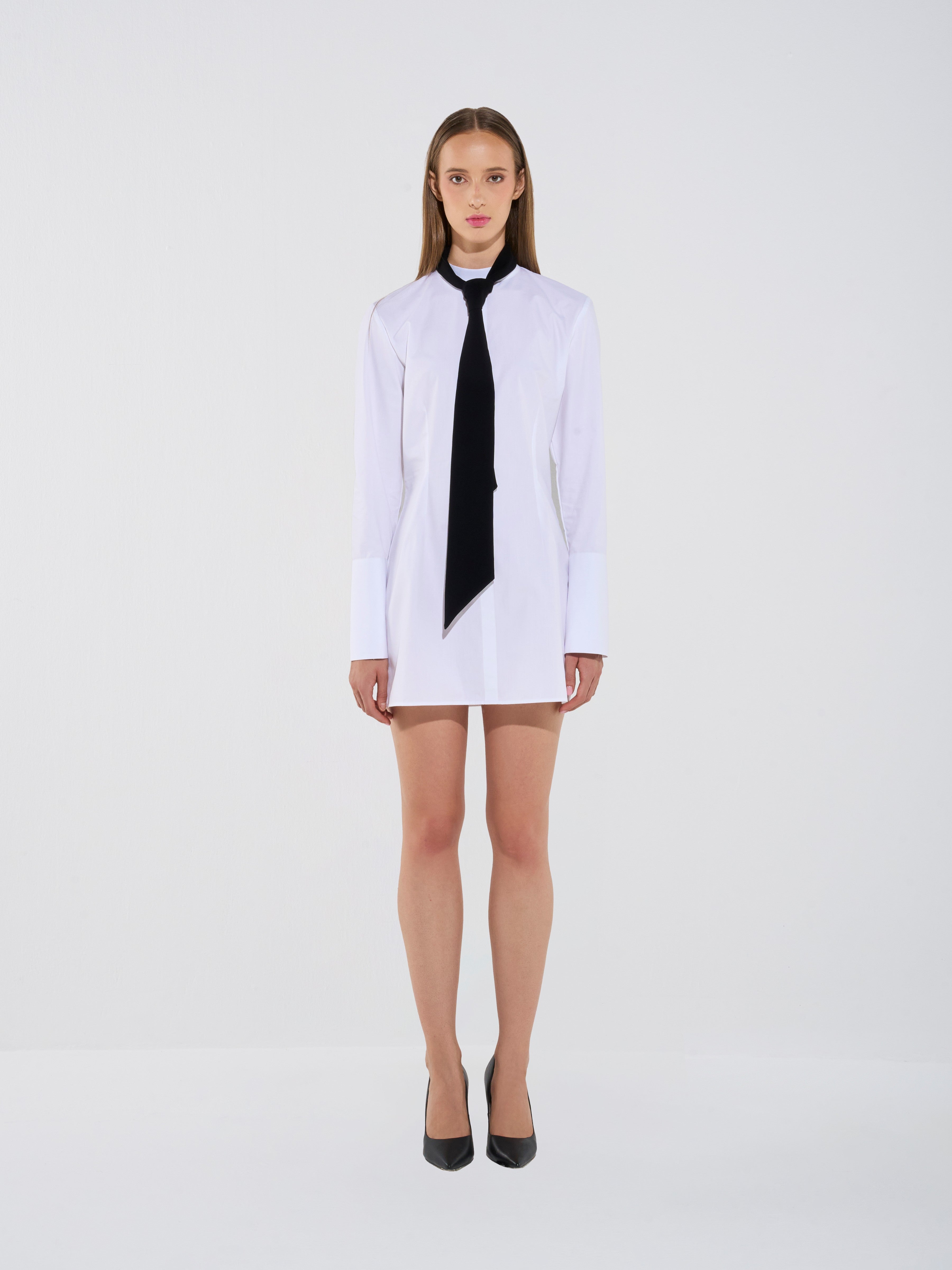 Structured Cotton Poplin Mini Dress