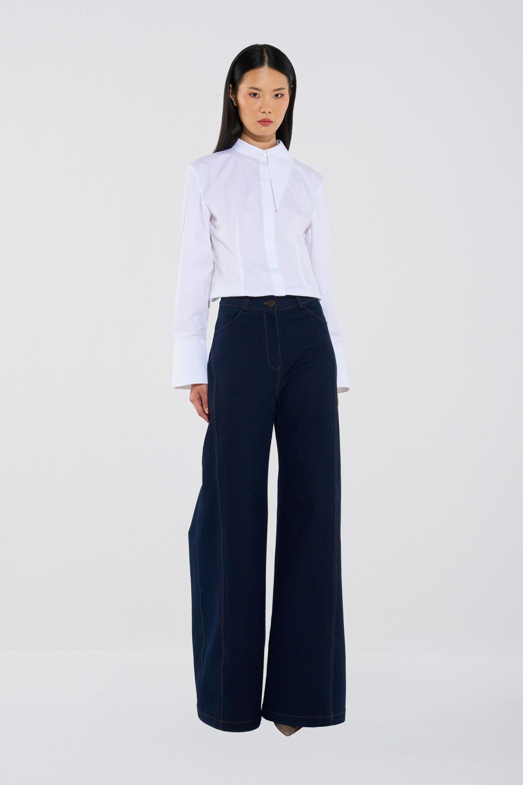 Flowy Shirt & Wide-Leg Trousers Set
