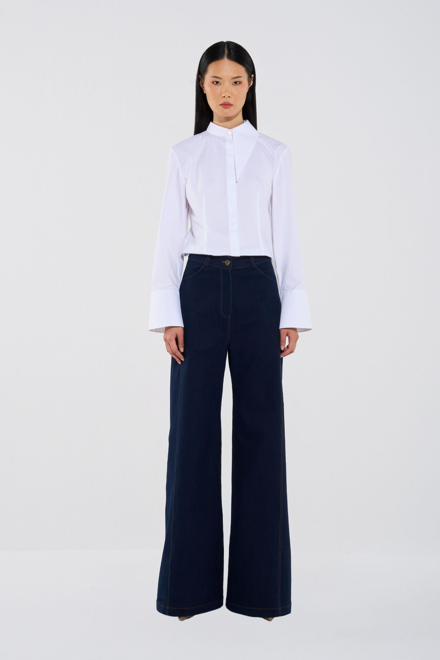 Flowy Shirt & Wide-Leg Trousers Set