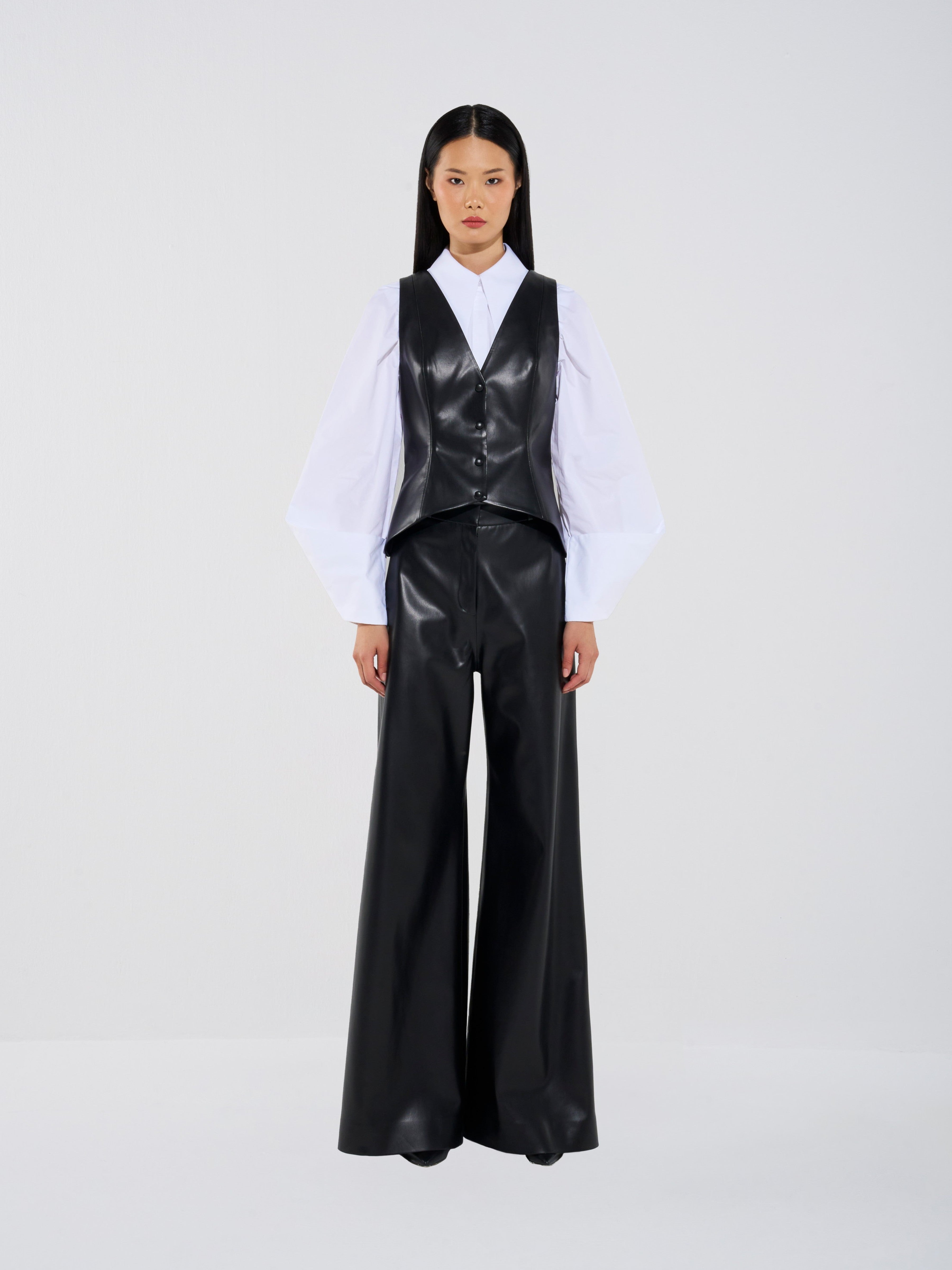 Classic Leather Tailored Trousers