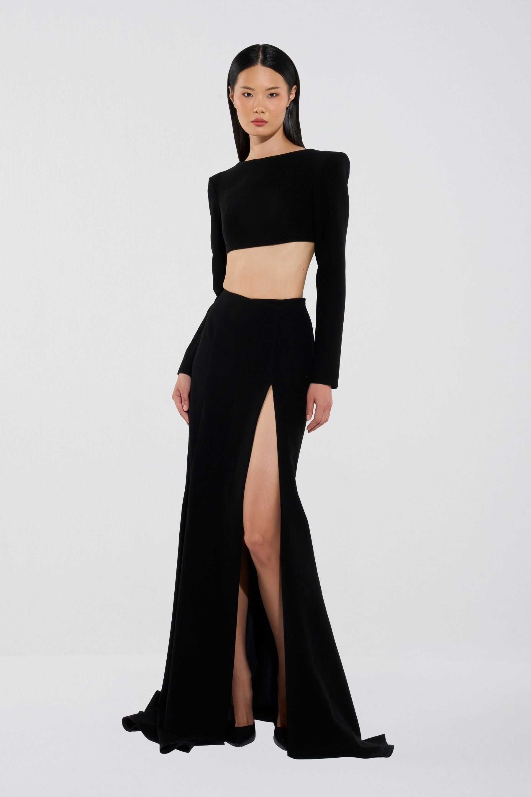 Cropped Top & High-Waist Skirt Set