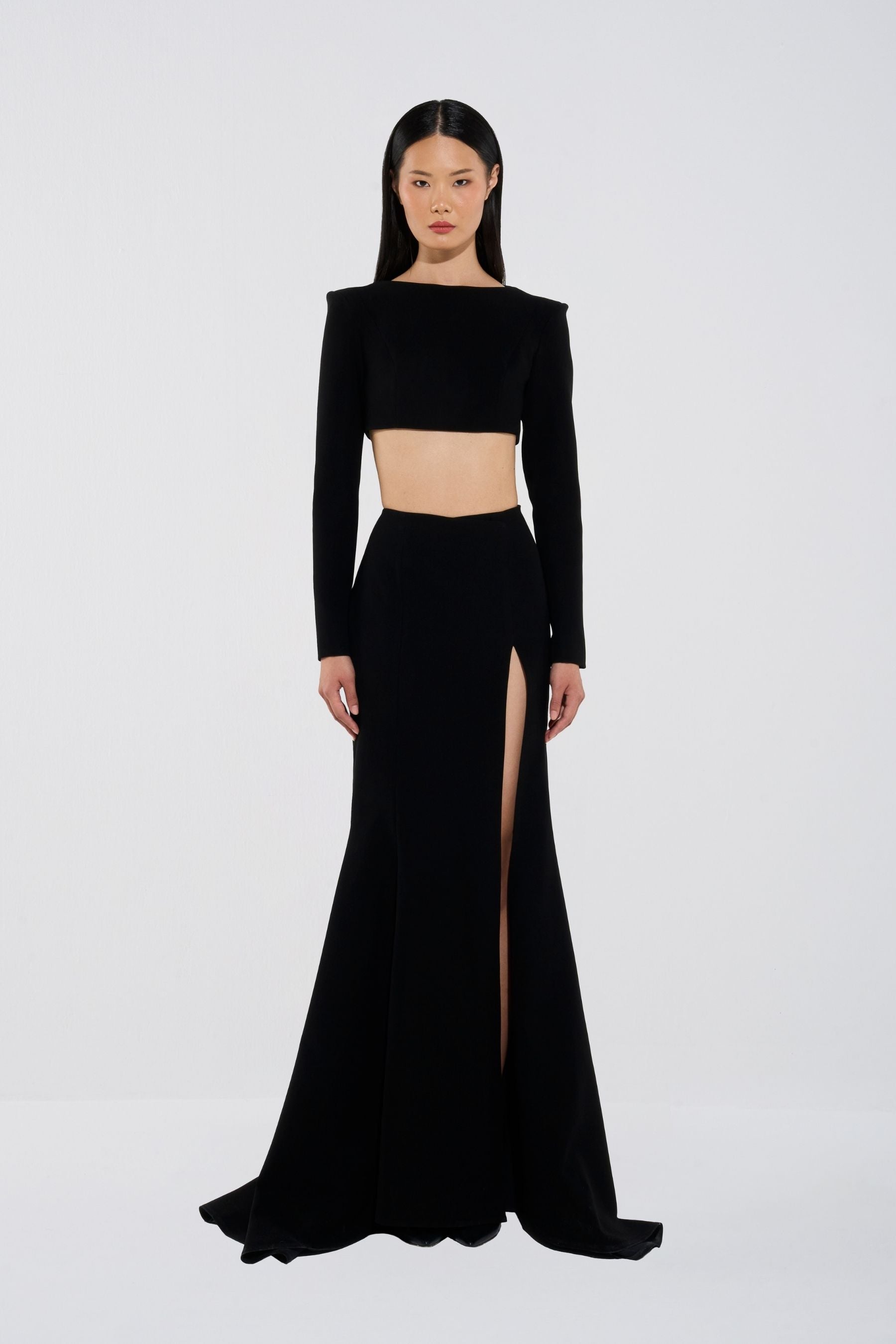 Cropped Top & High-Waist Skirt Set