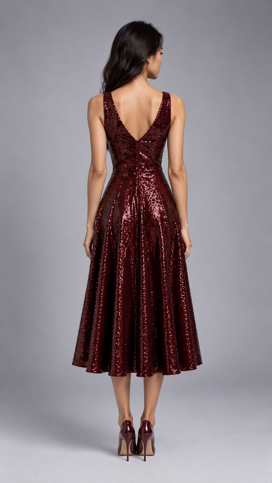 Flared V-Neck Dress