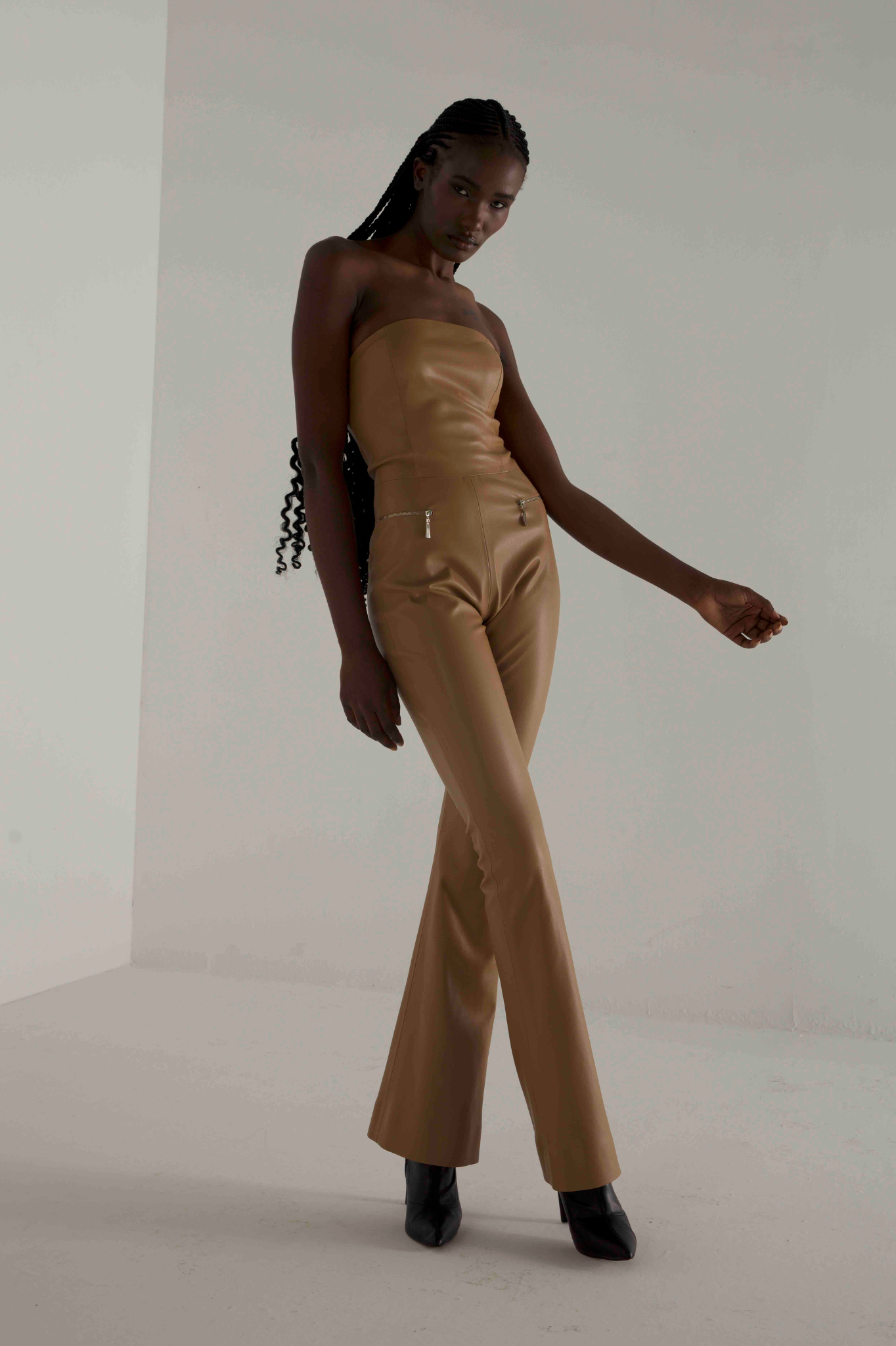 Vegan Leather Bodycon Jumpsuit  Co-Ord