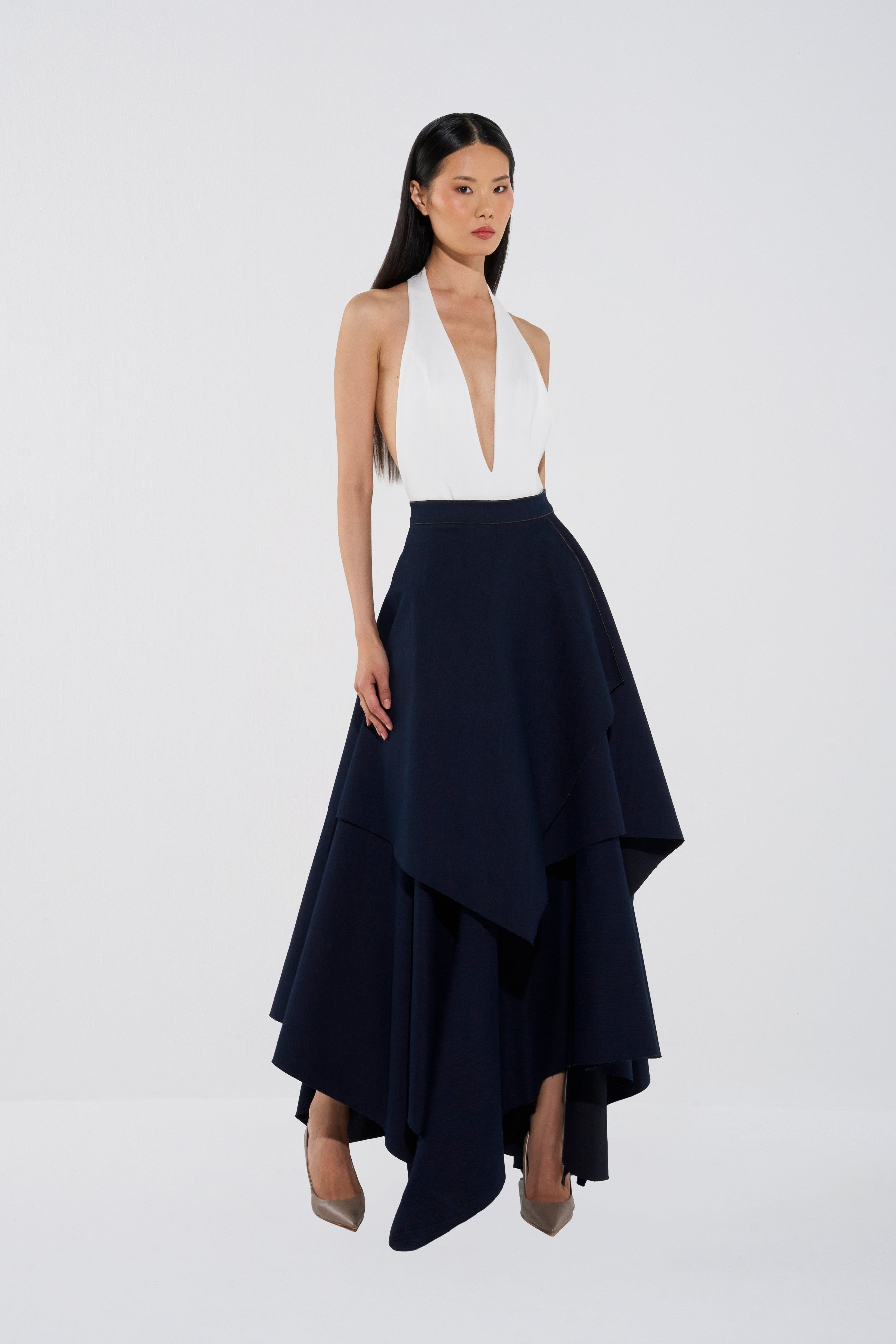 Plunge Cotton Poplin Bodysuit