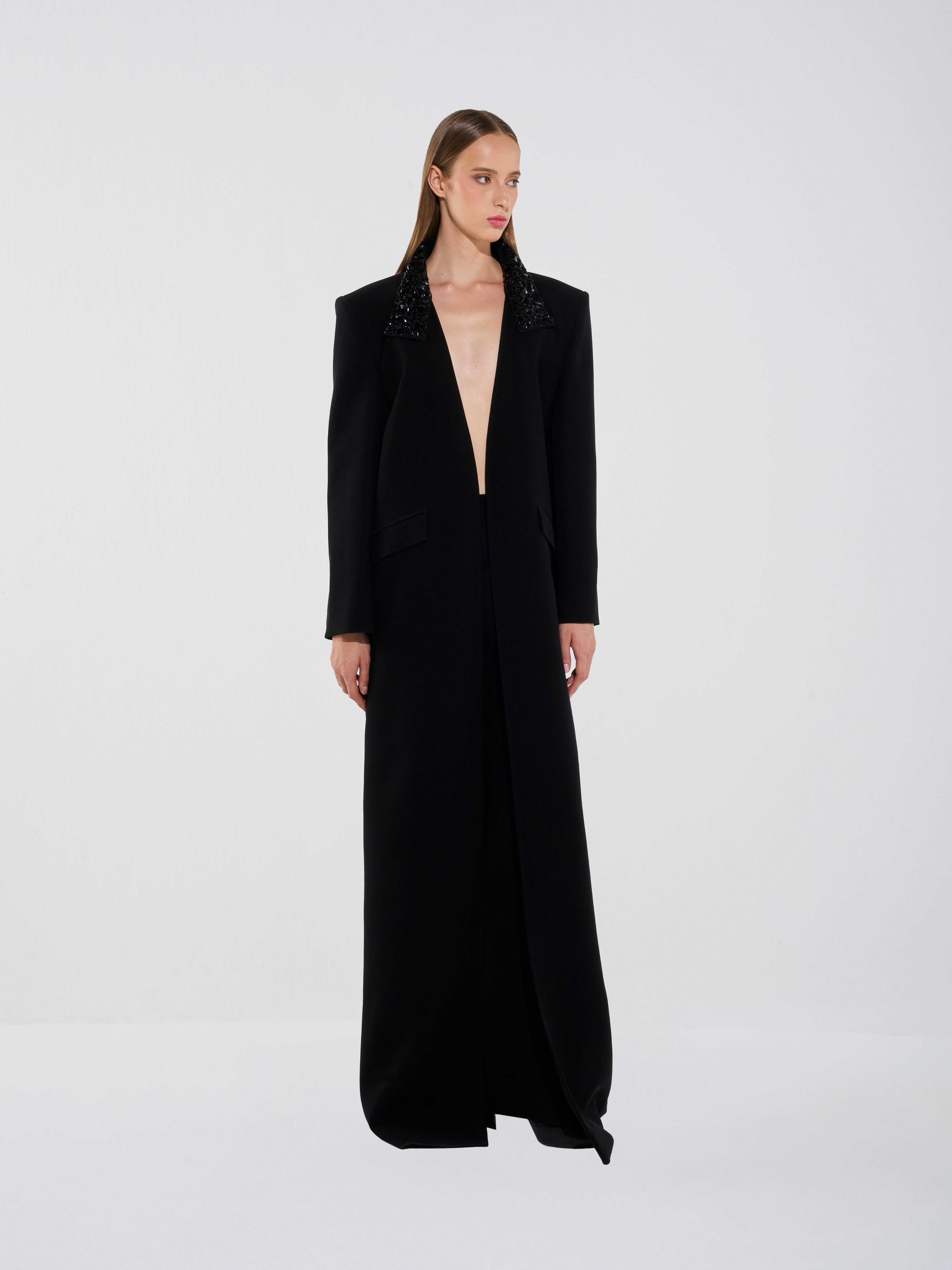 Elegant Long Sleeve Tailored Coat