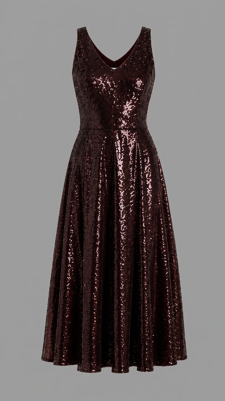 Flared V-Neck Dress