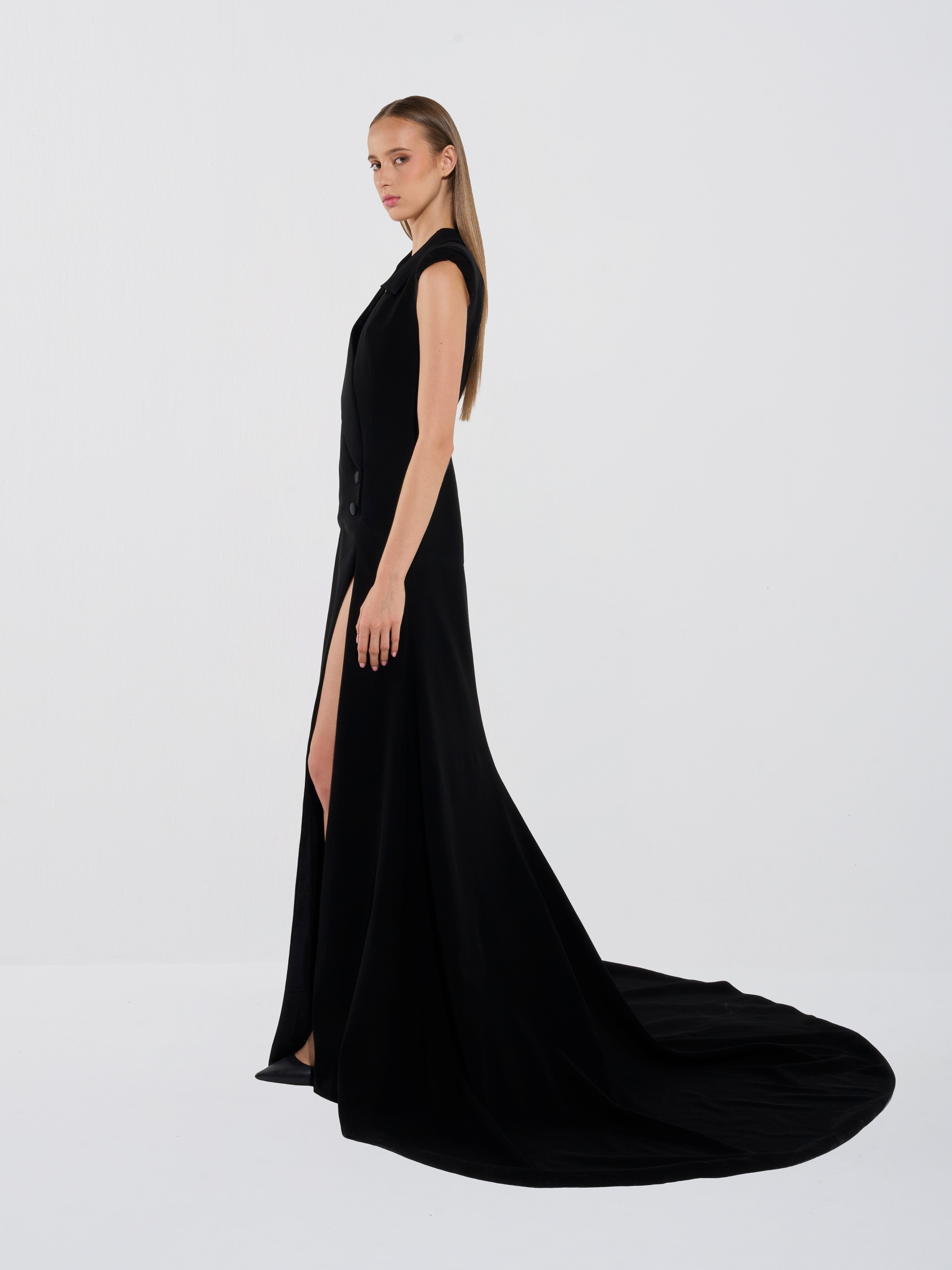 Elegant Sleeveless Structured Gown