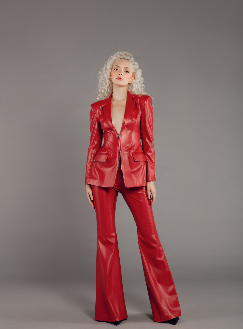 Urban Elegance Vegan Leather Blazer