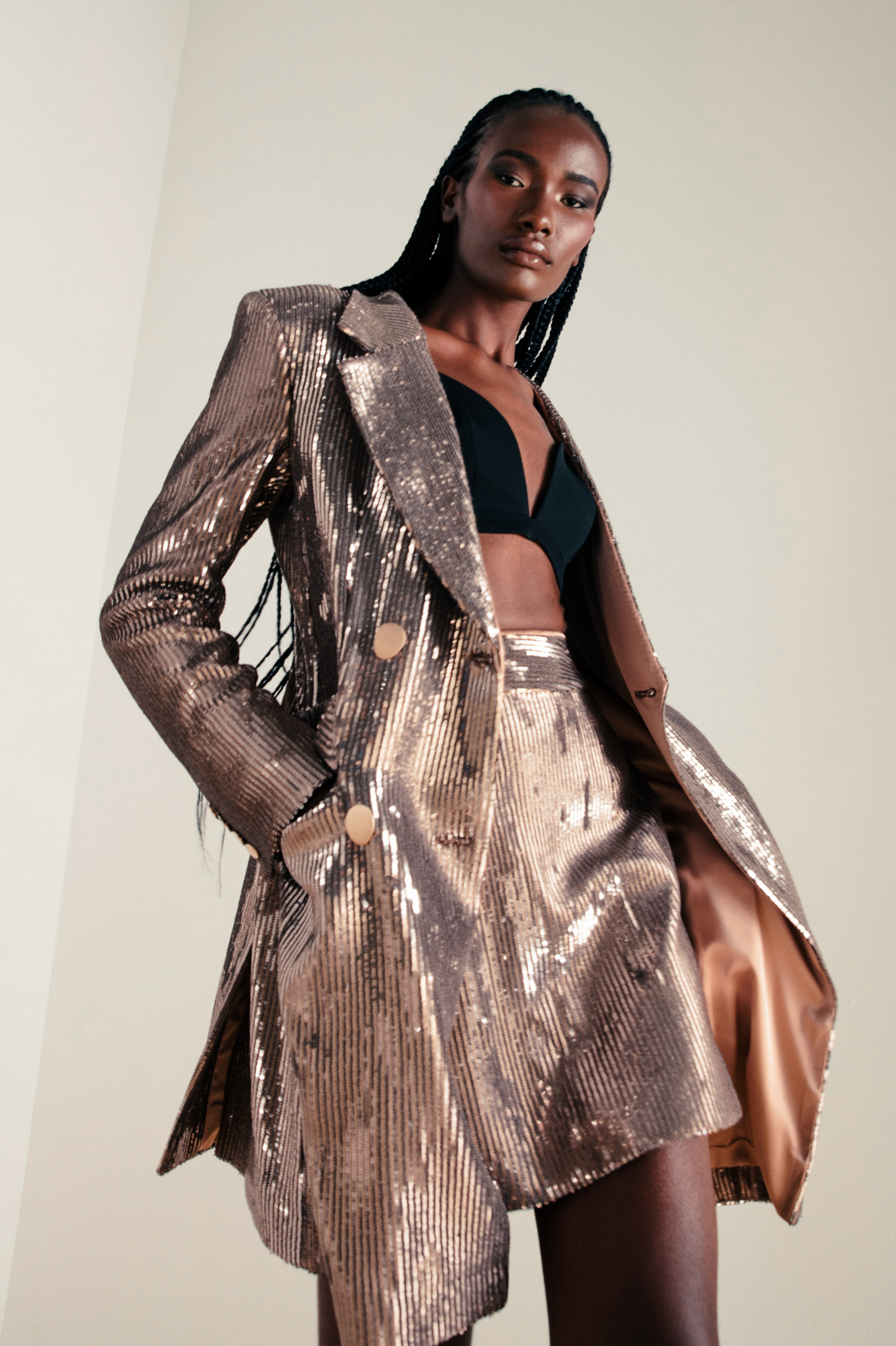 Sequin Skirt Suit By Lili Blanc