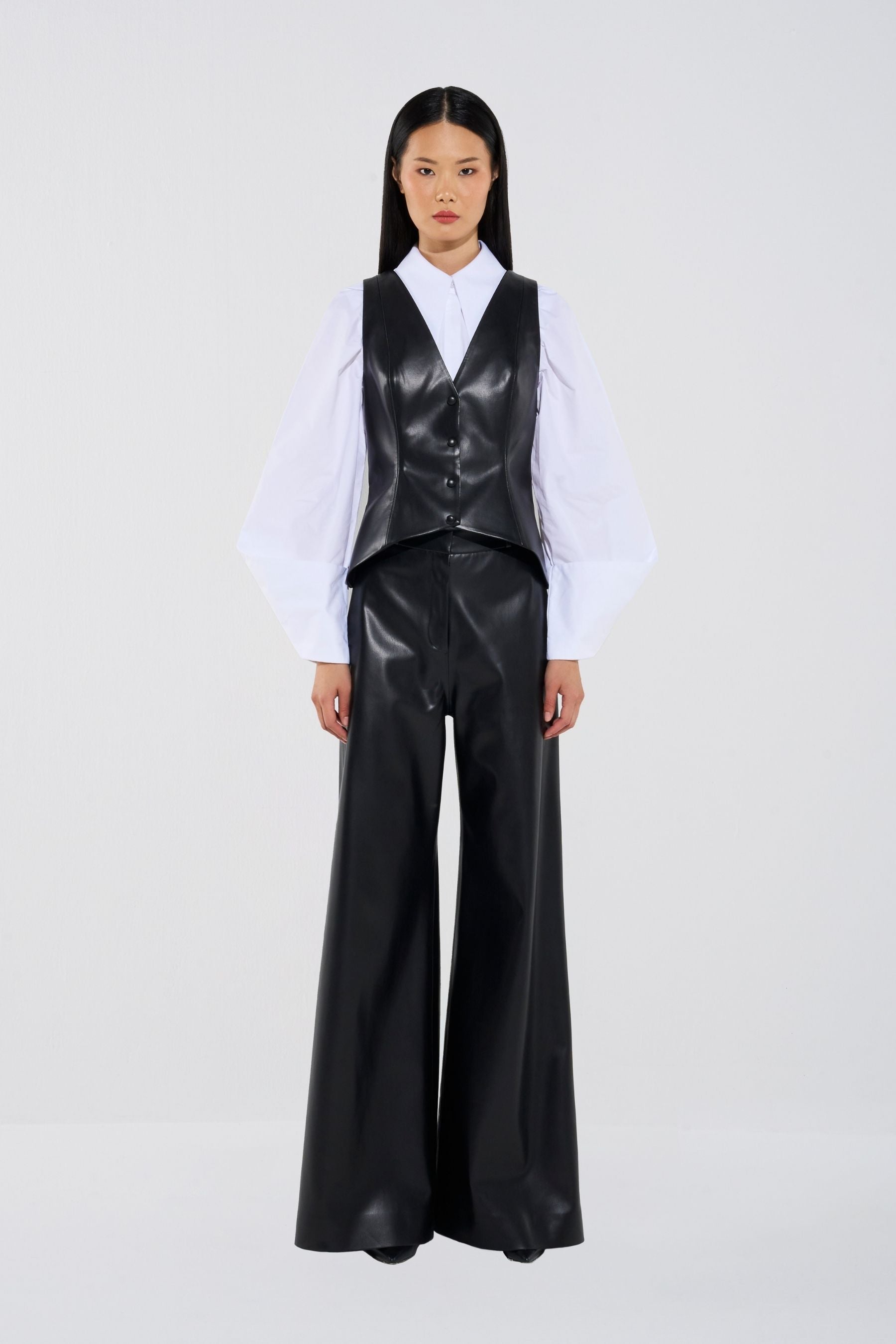 Vegan Leather Longline Tailored Set