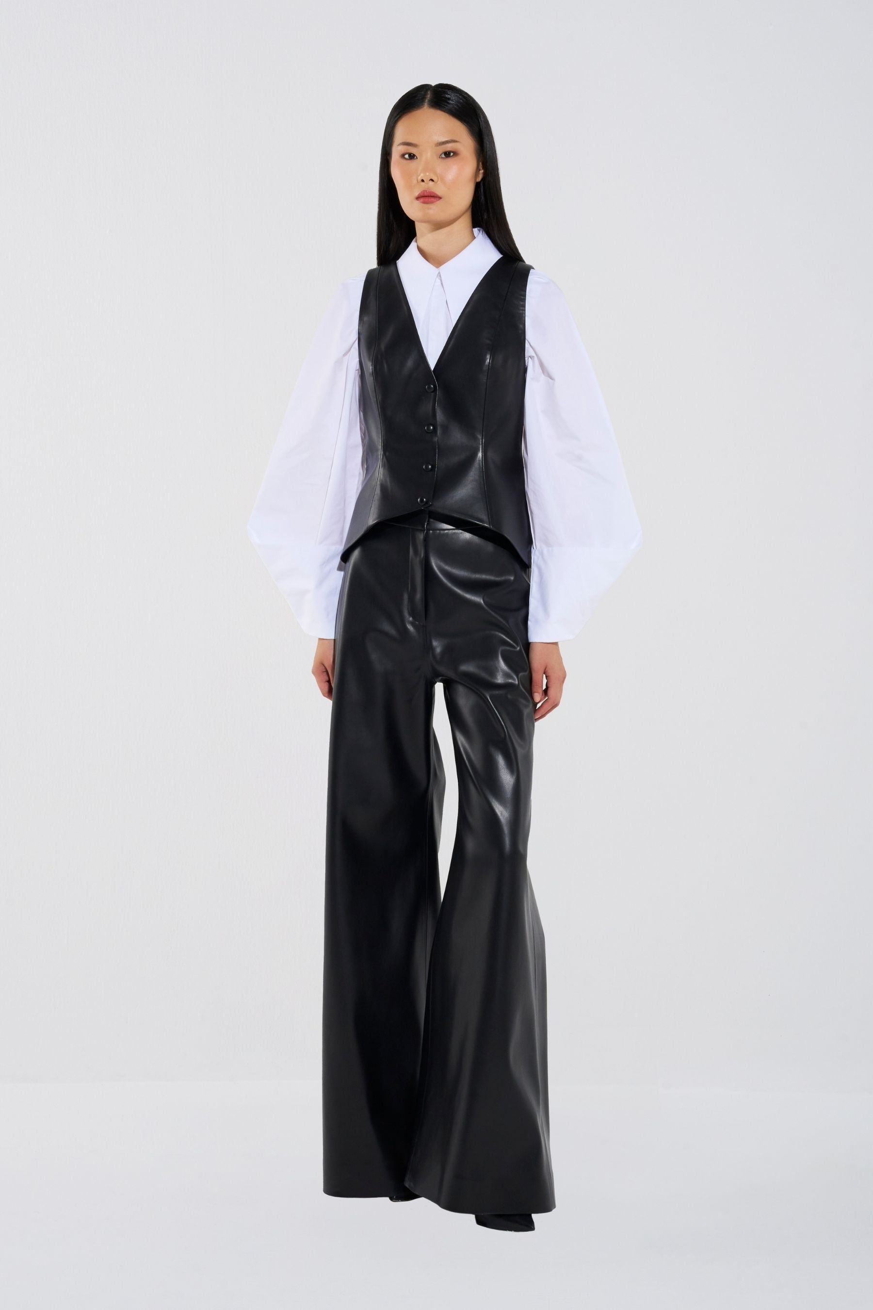 Vegan Leather Longline Tailored Set