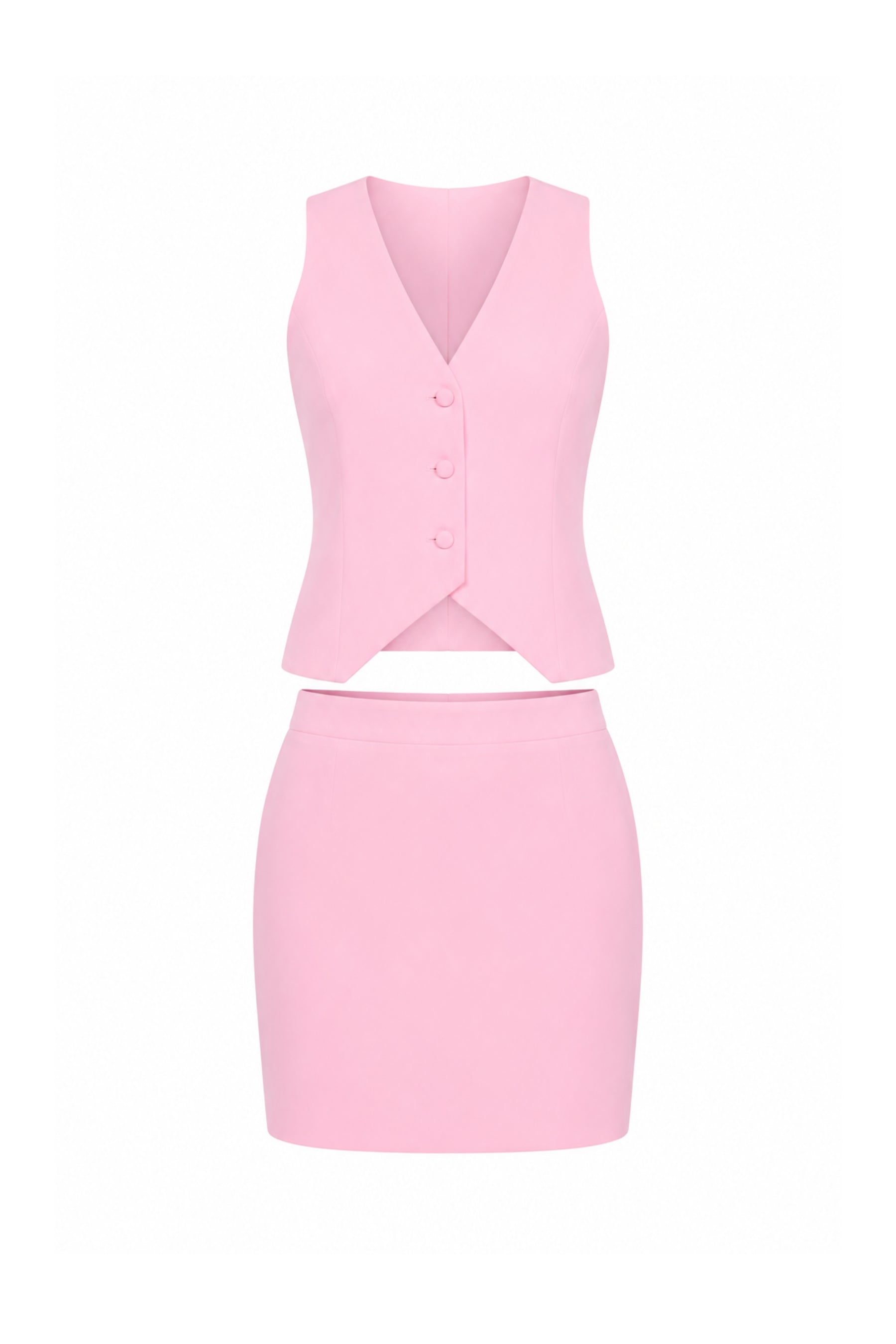 Chic Sculpted Blazer Coat, Vest and Skirt Set