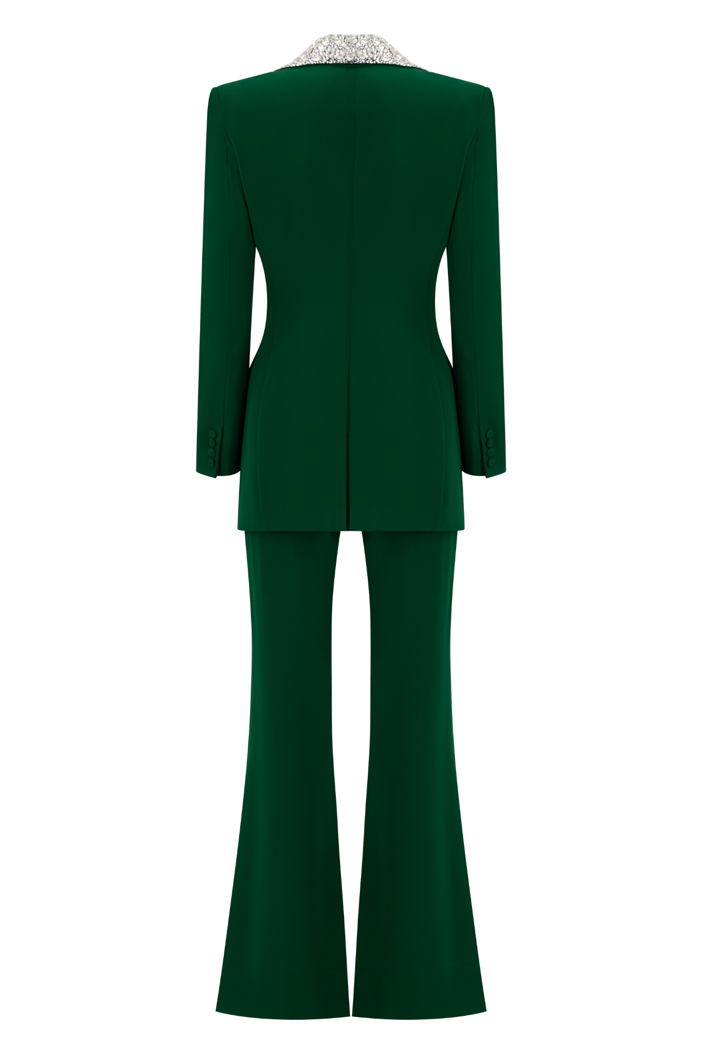 The Crystal Collar Wide Leg Crepe Trouser