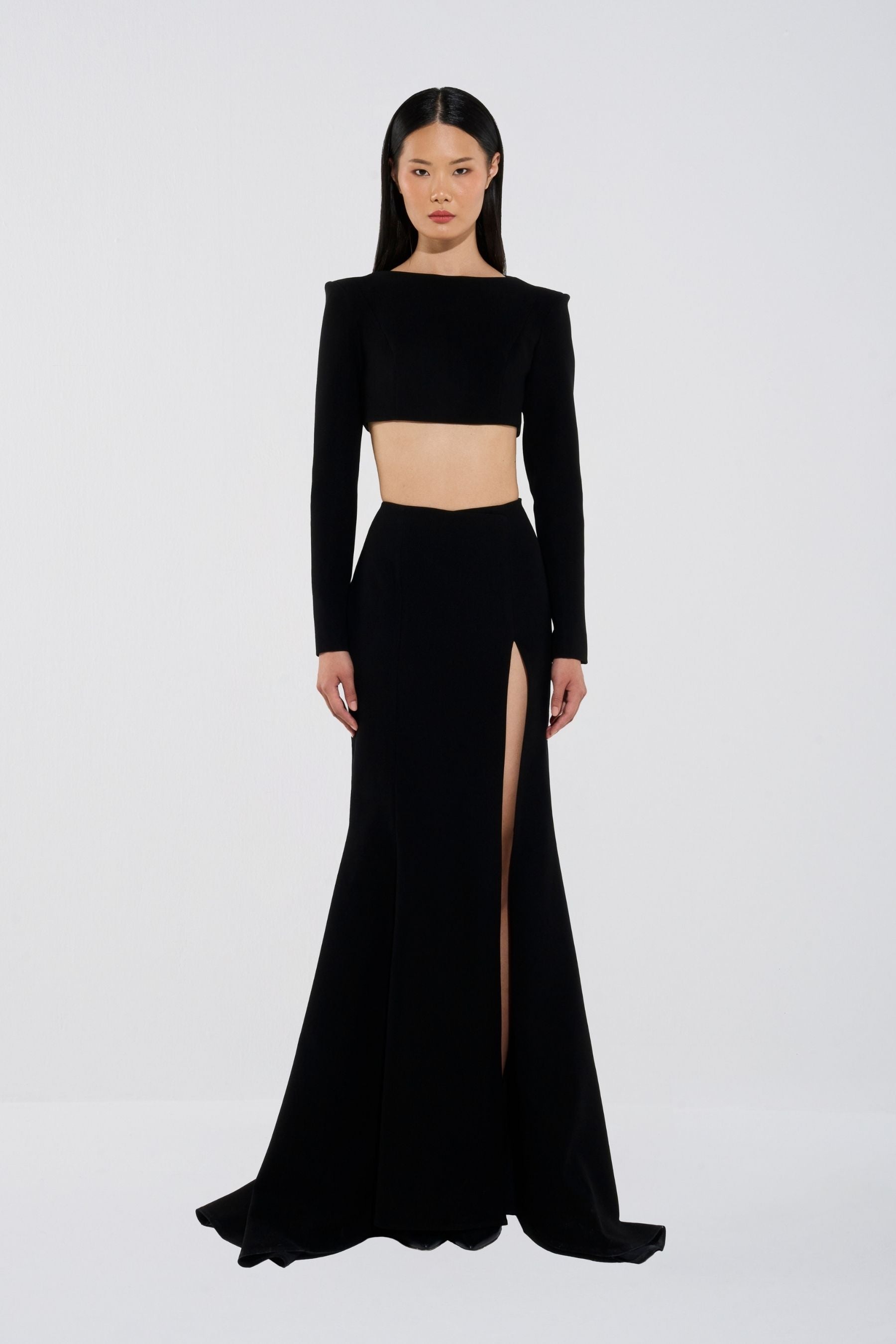 Cropped Top & High-Waist Skirt Set