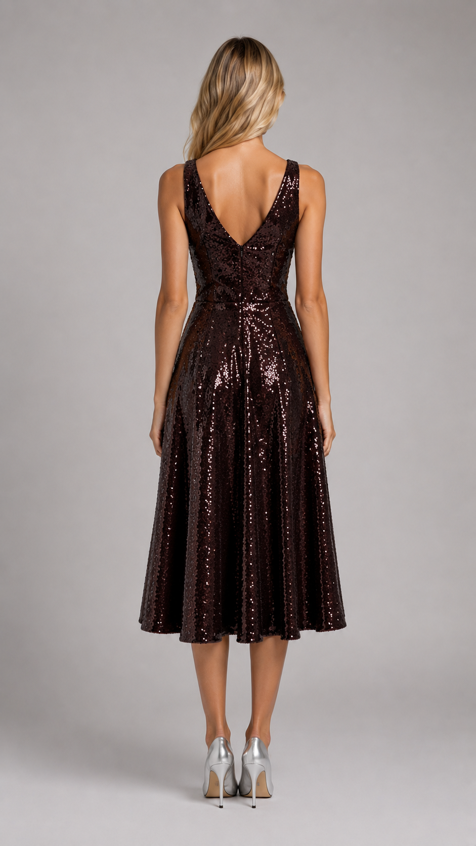 Flared V-Neck Dress