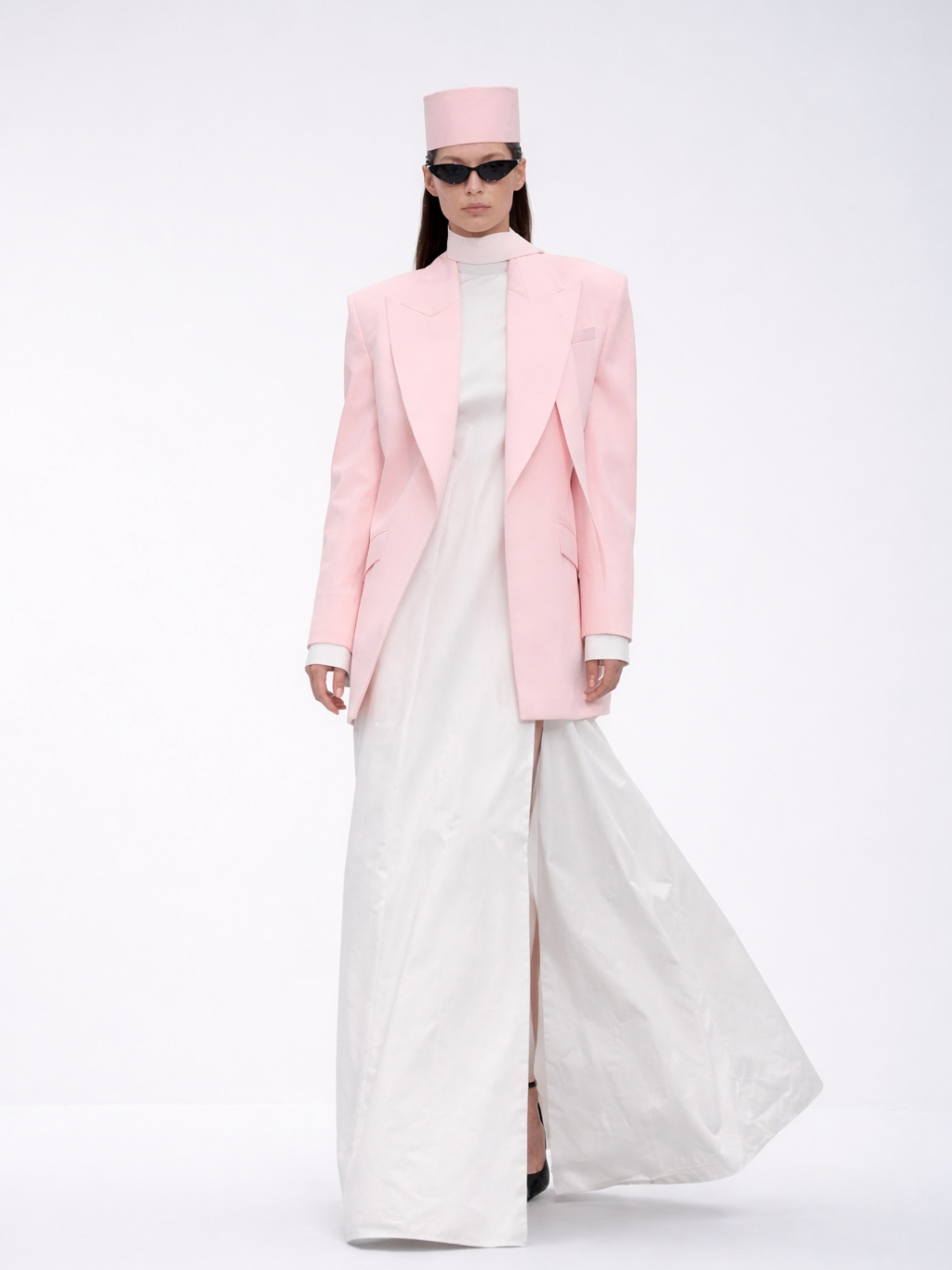 Crepe Blazer & Cotton Poplin Dress Set