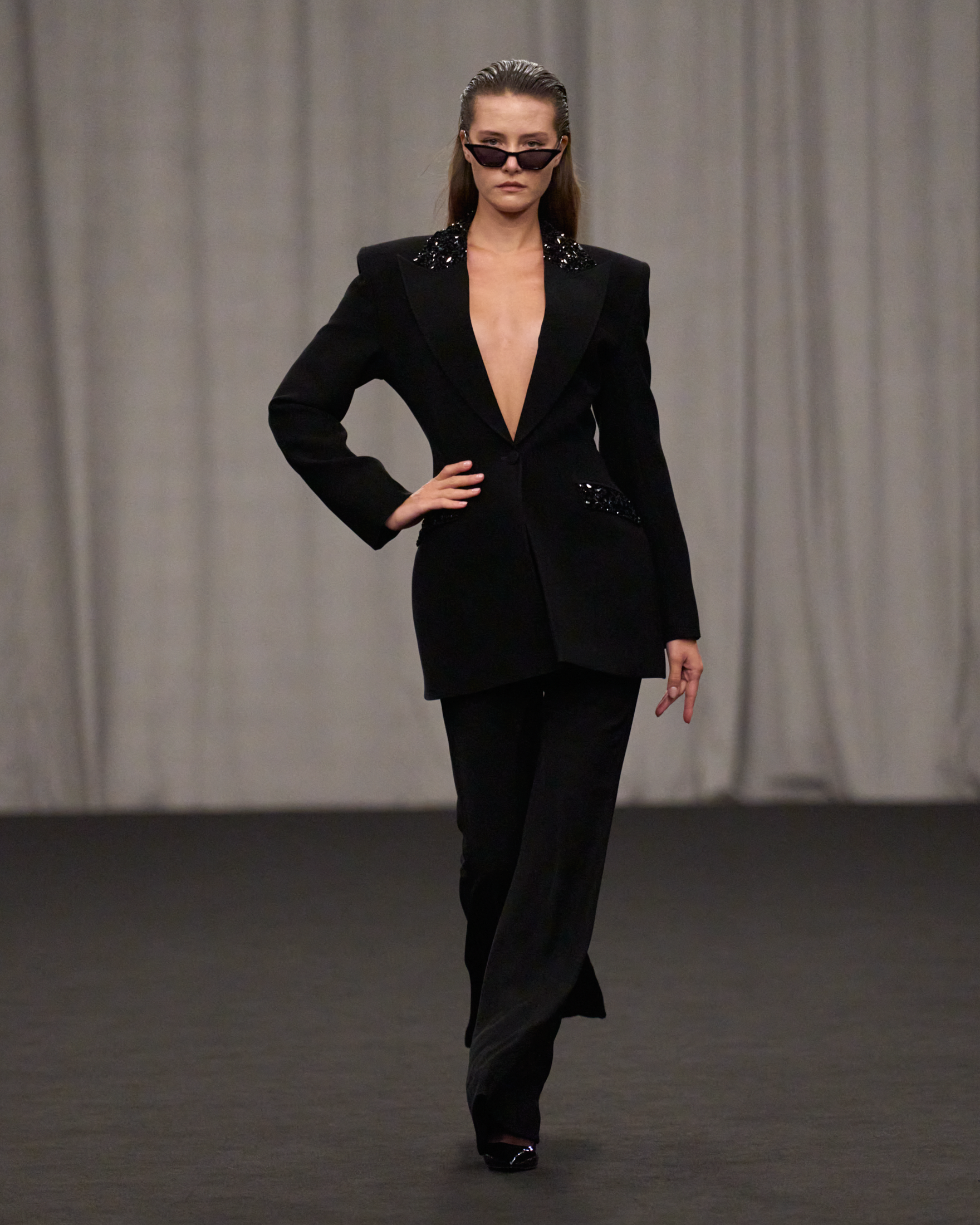 Polished Blazer and Wide-Leg Trousers Set