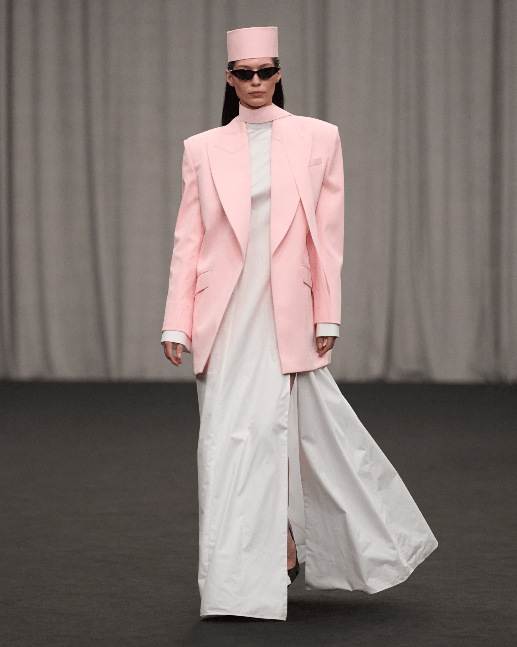 Crepe Blazer & Cotton Poplin Dress Set