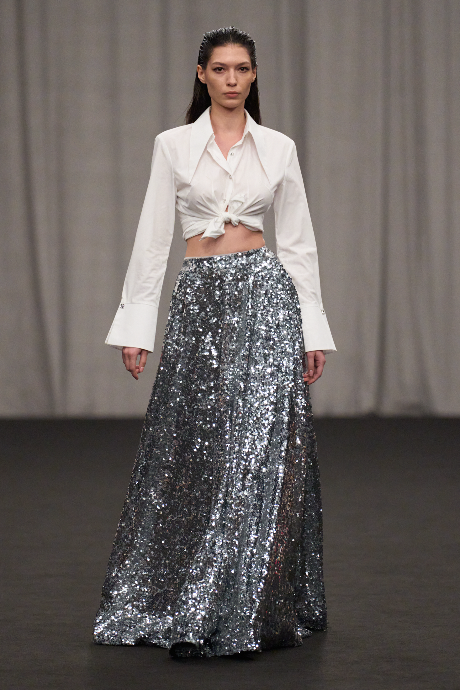 High-Waist Sequin Maxi Skirt