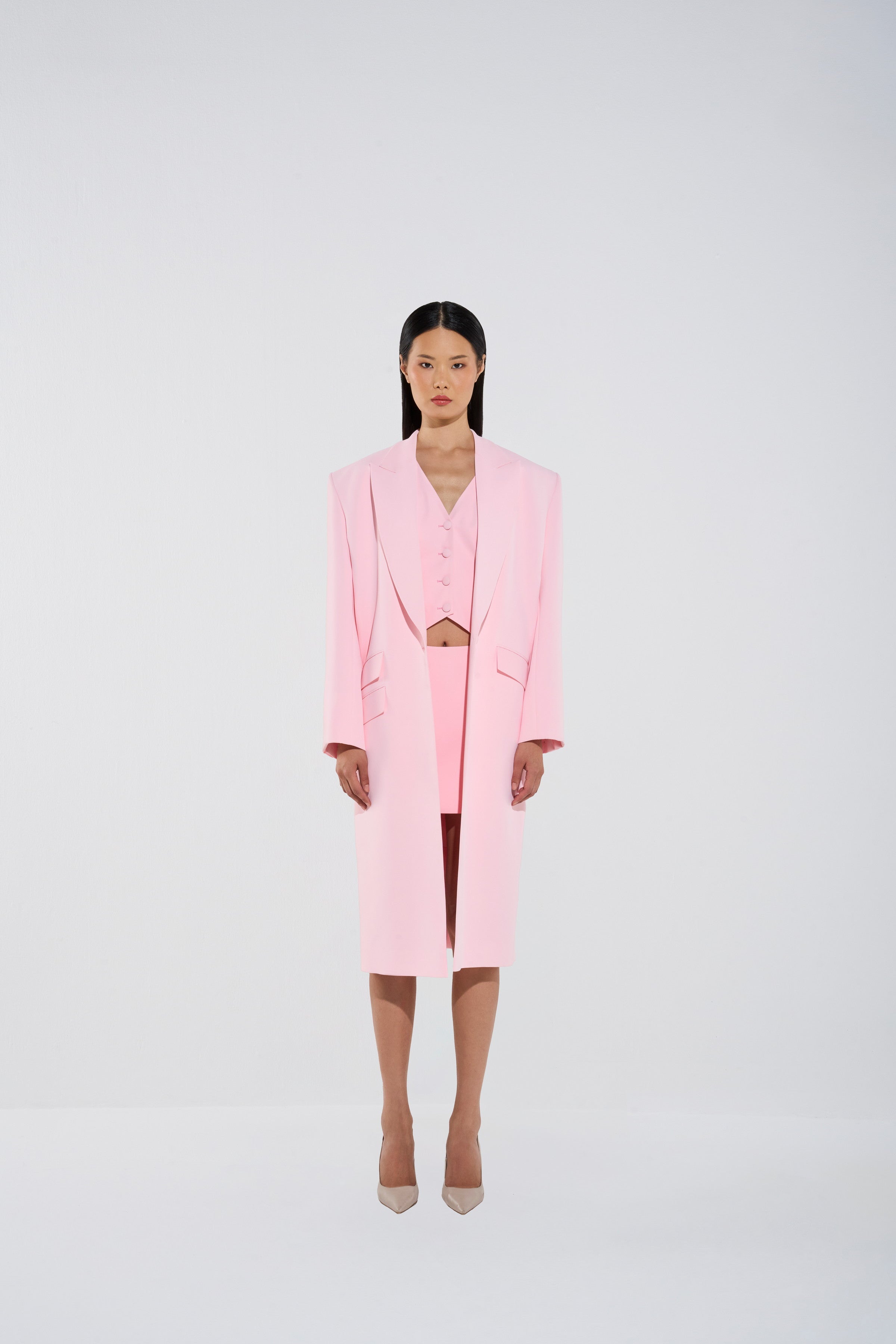 Single-Breasted Tailored Blazer Coat