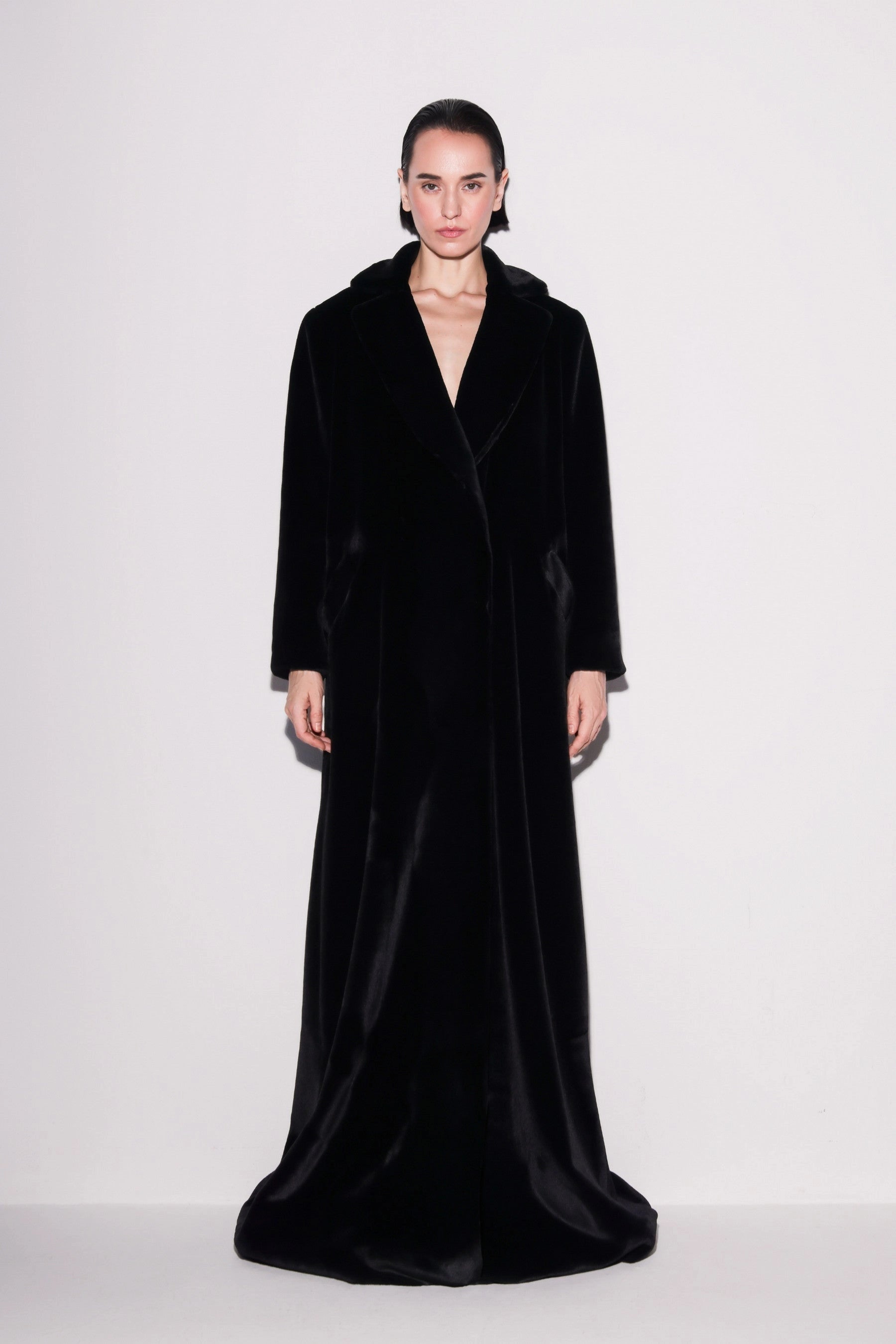 Luxurious Vegan Fur Maxi Coat