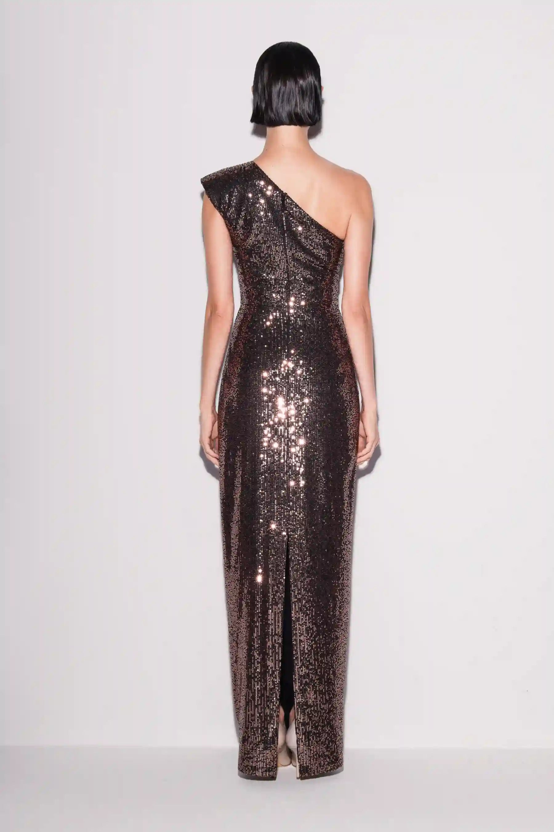 Asymmetric Sequin Gown