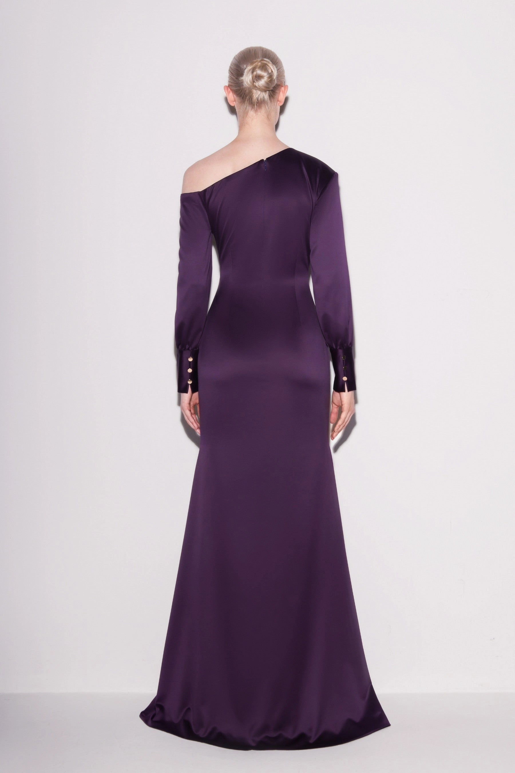 Asymmetric Satin Mermaid Gown