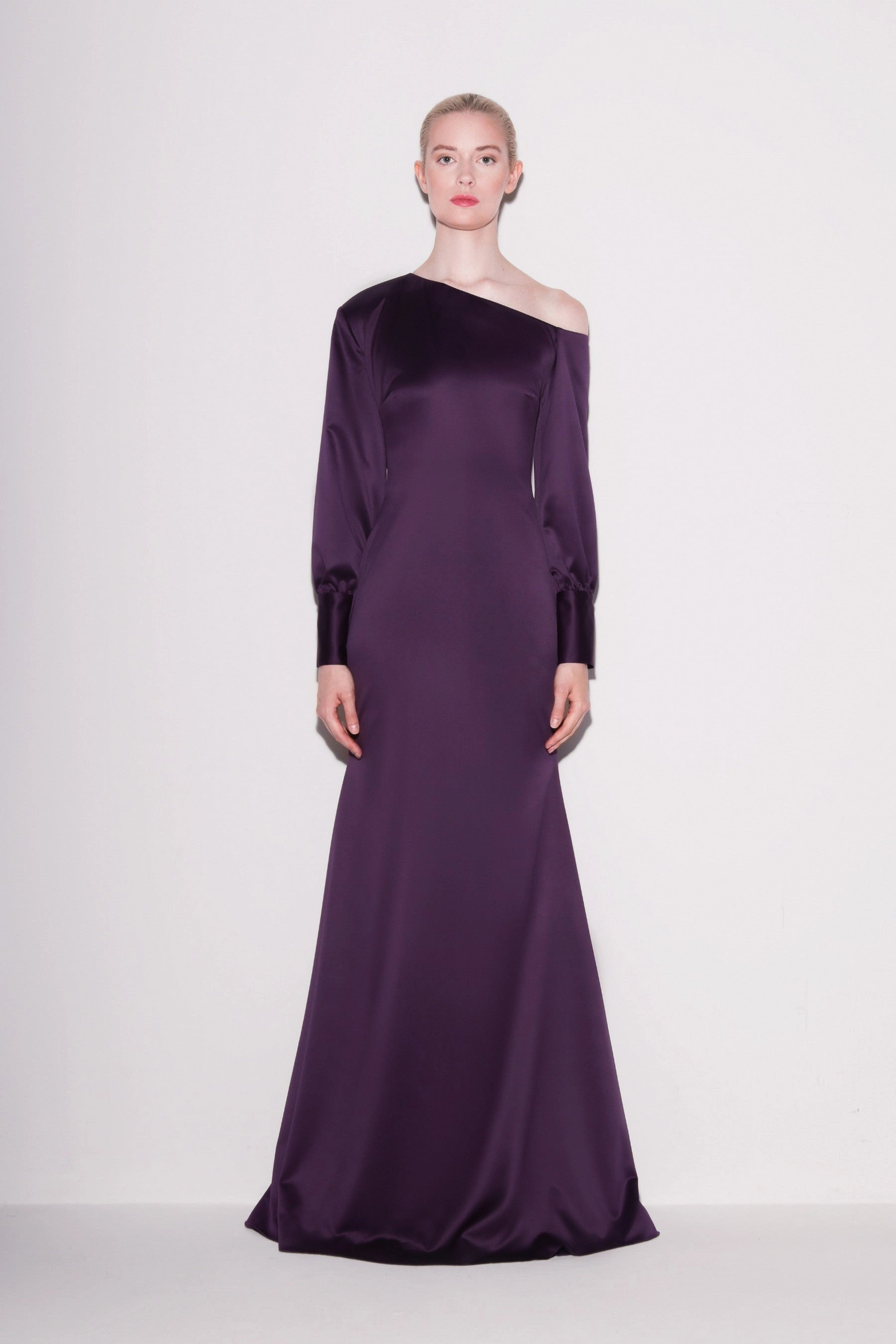 Asymmetric Satin Mermaid Gown