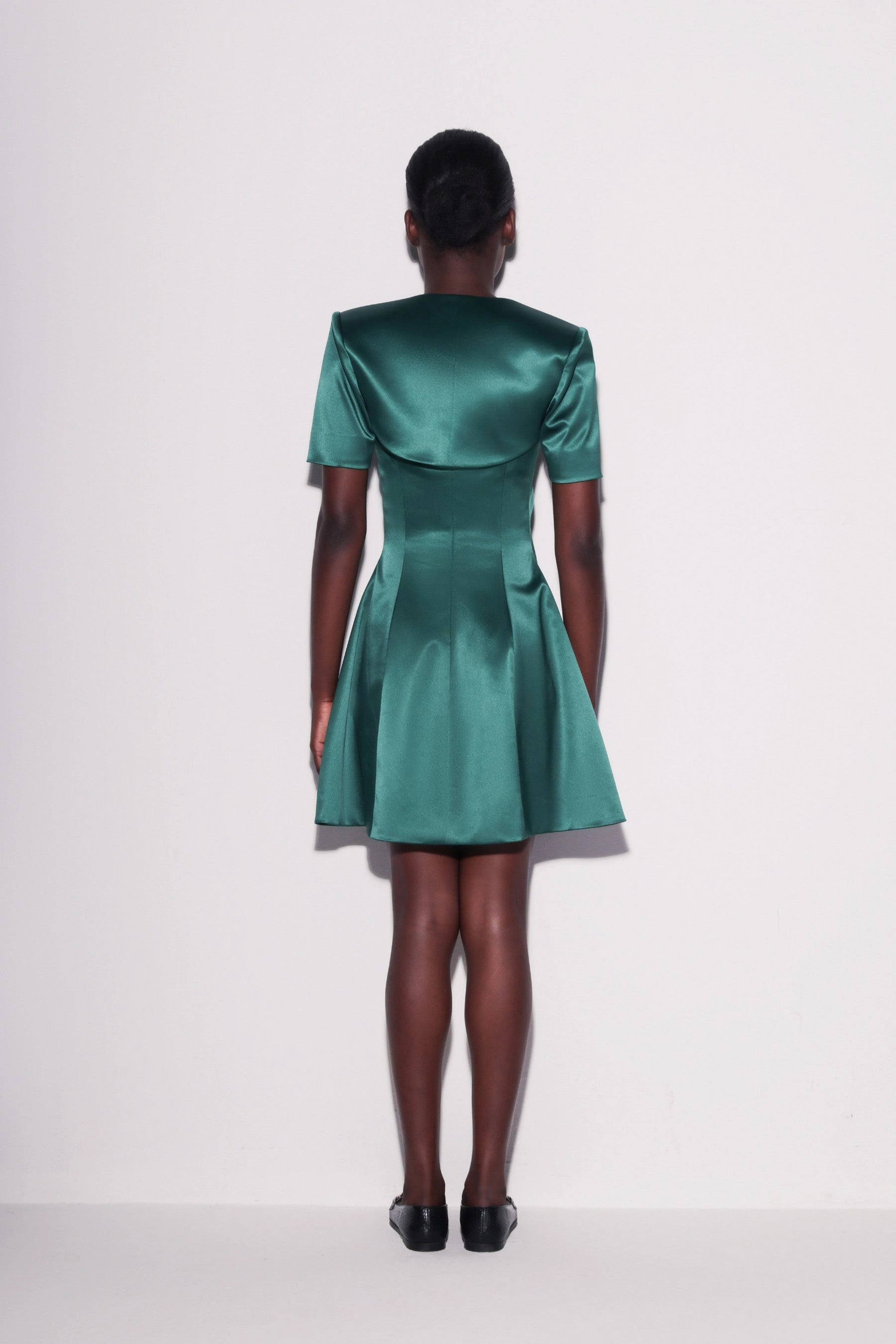 Glossy Taffeta Mini Dress