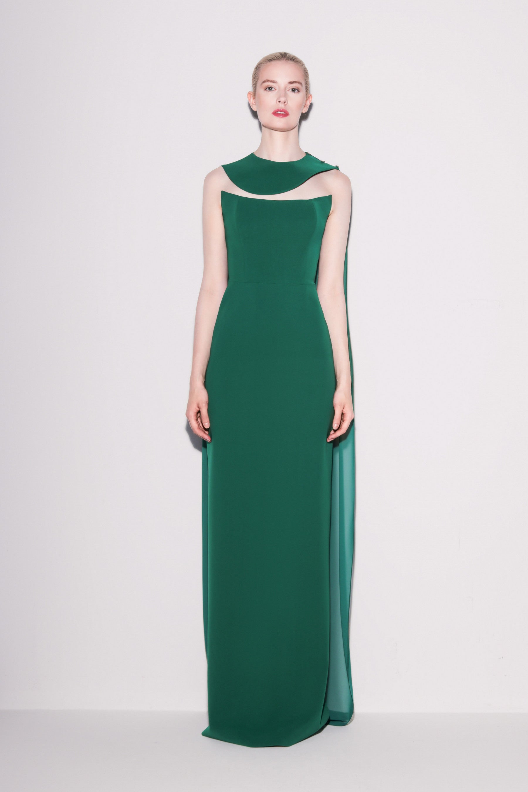 Elegant Crepe & Chiffon Gown