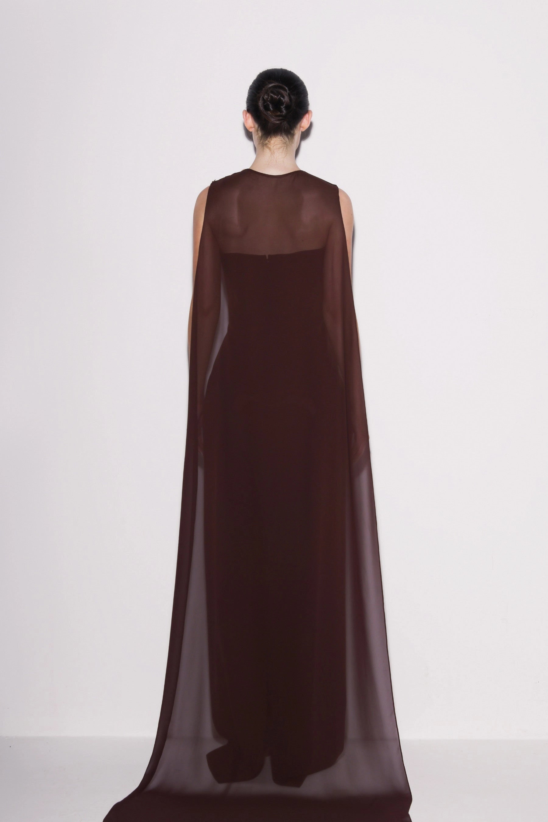 Elegant Crepe & Chiffon Gown