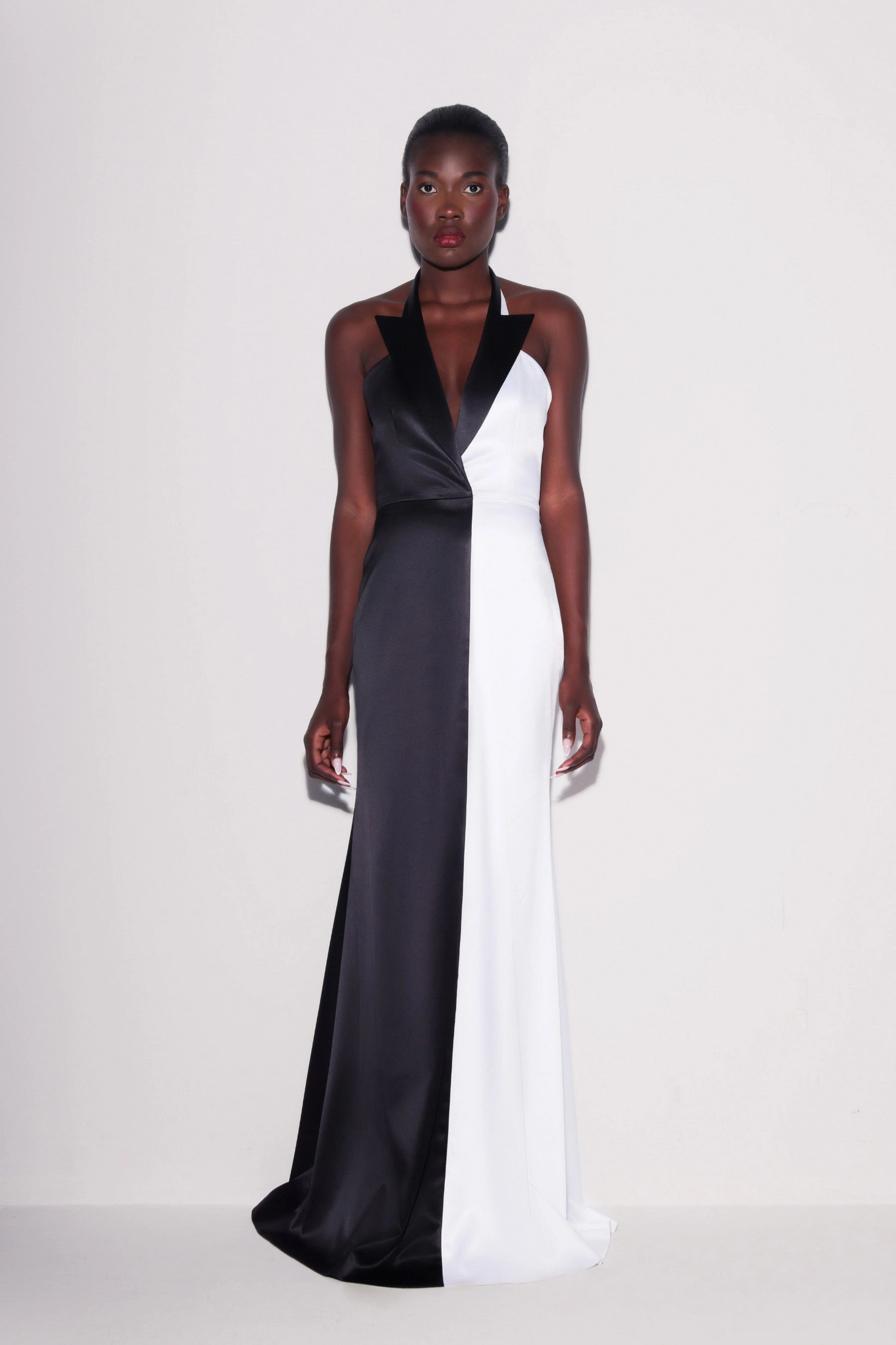 Sculptural Contrast Gown