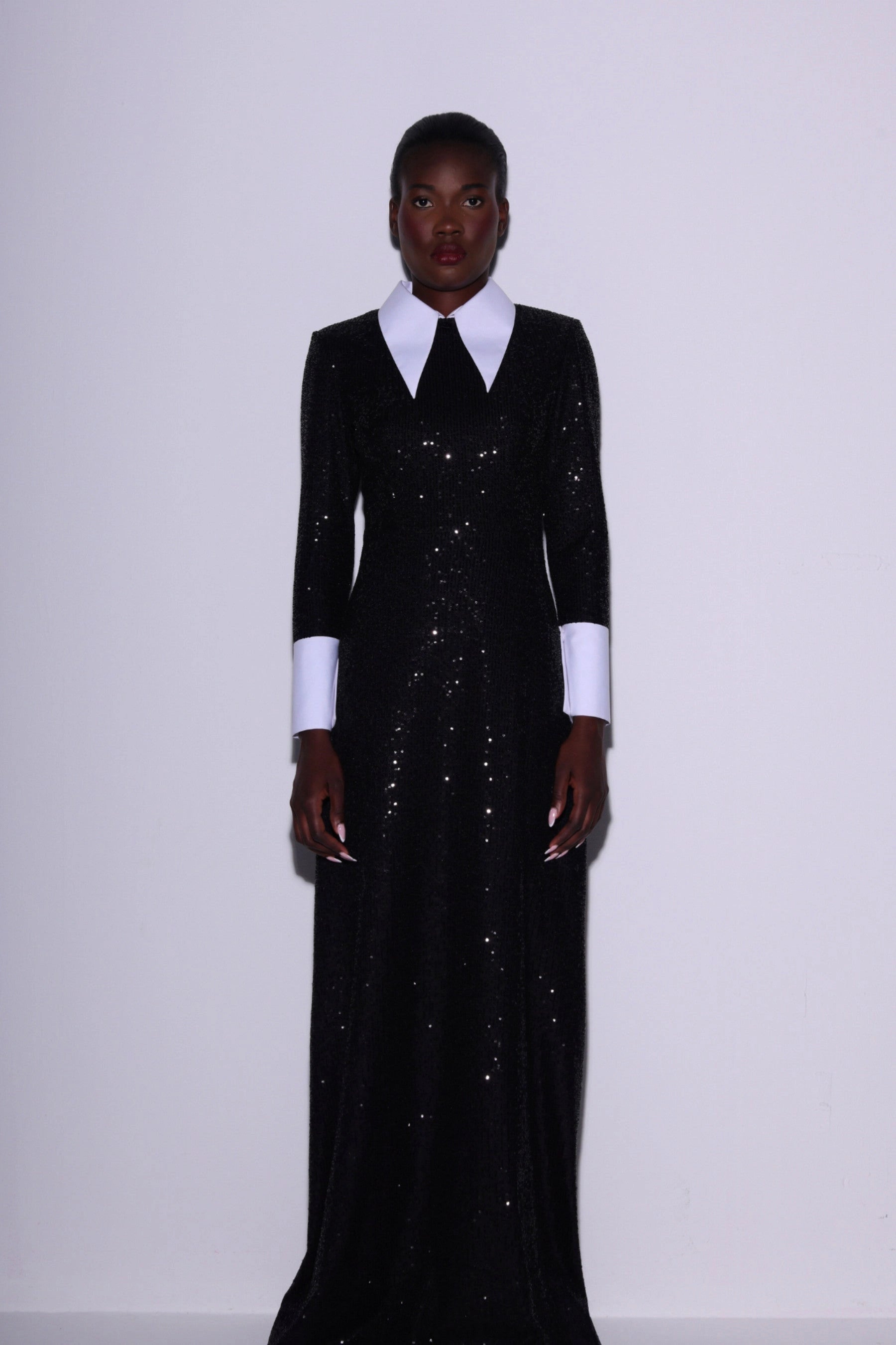 Sequin Contrast Maxi Dress