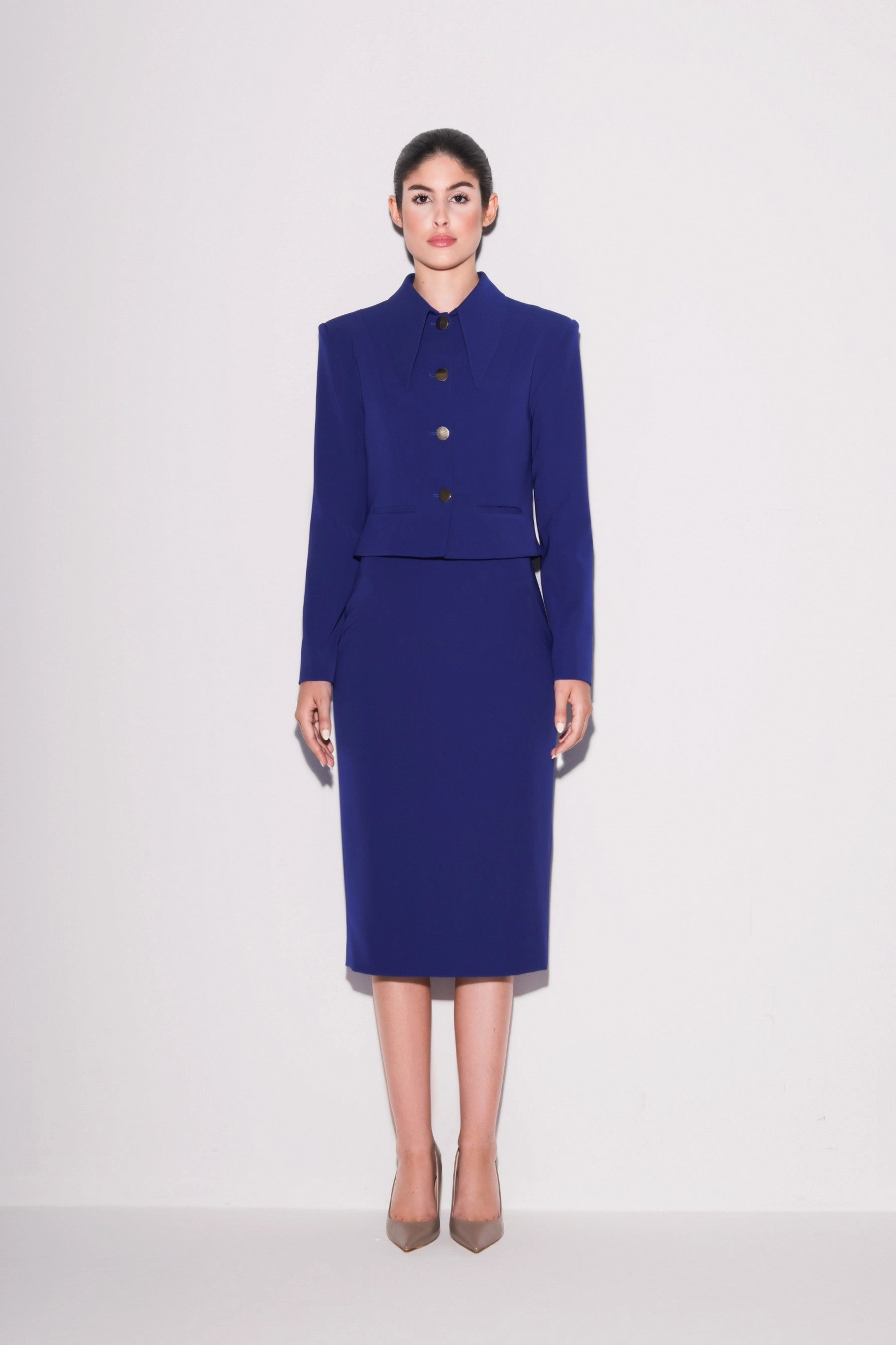 Polished Crepe Pencil Skirt