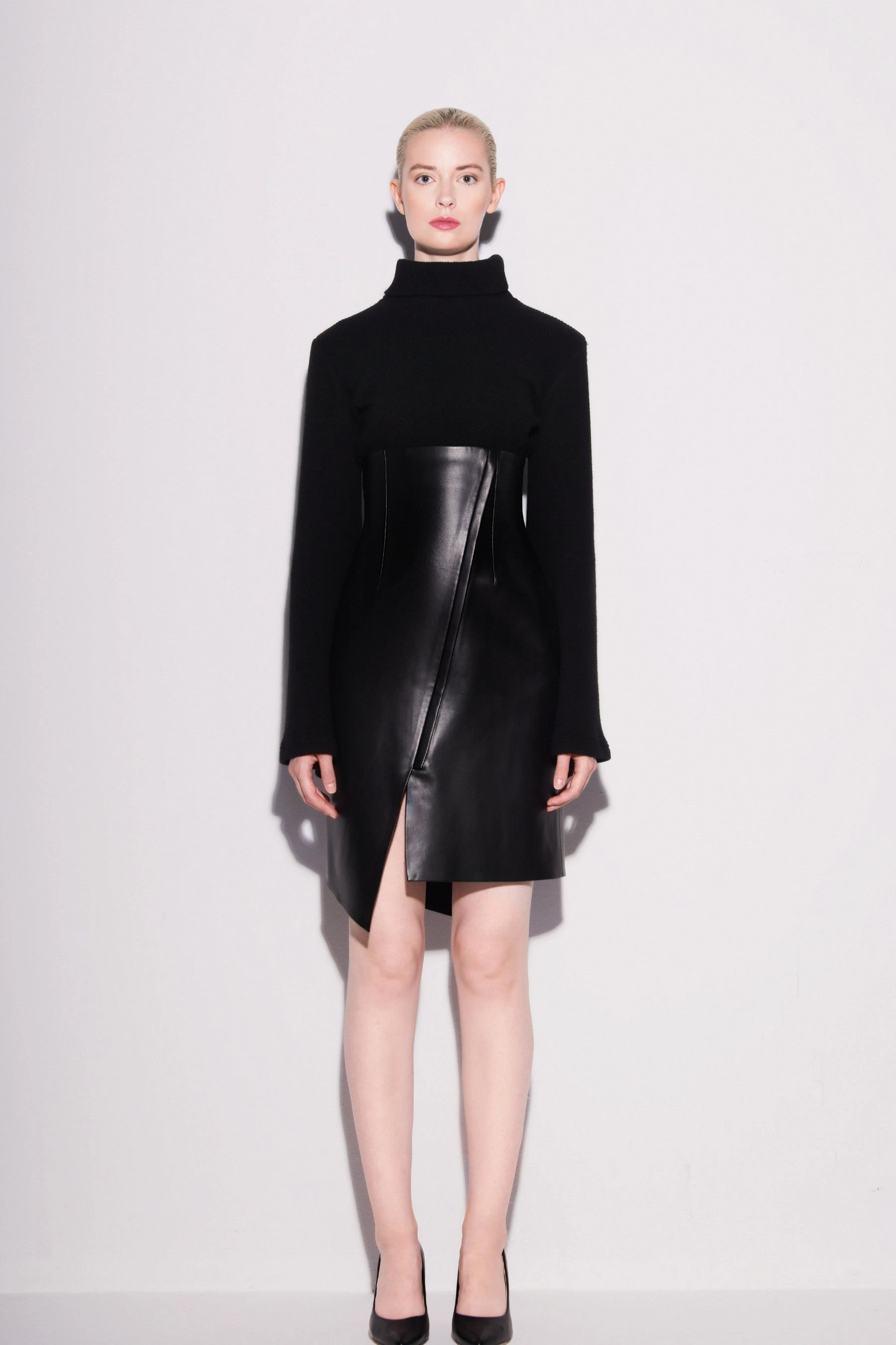 Edgy Leather High-Waisted Skirt