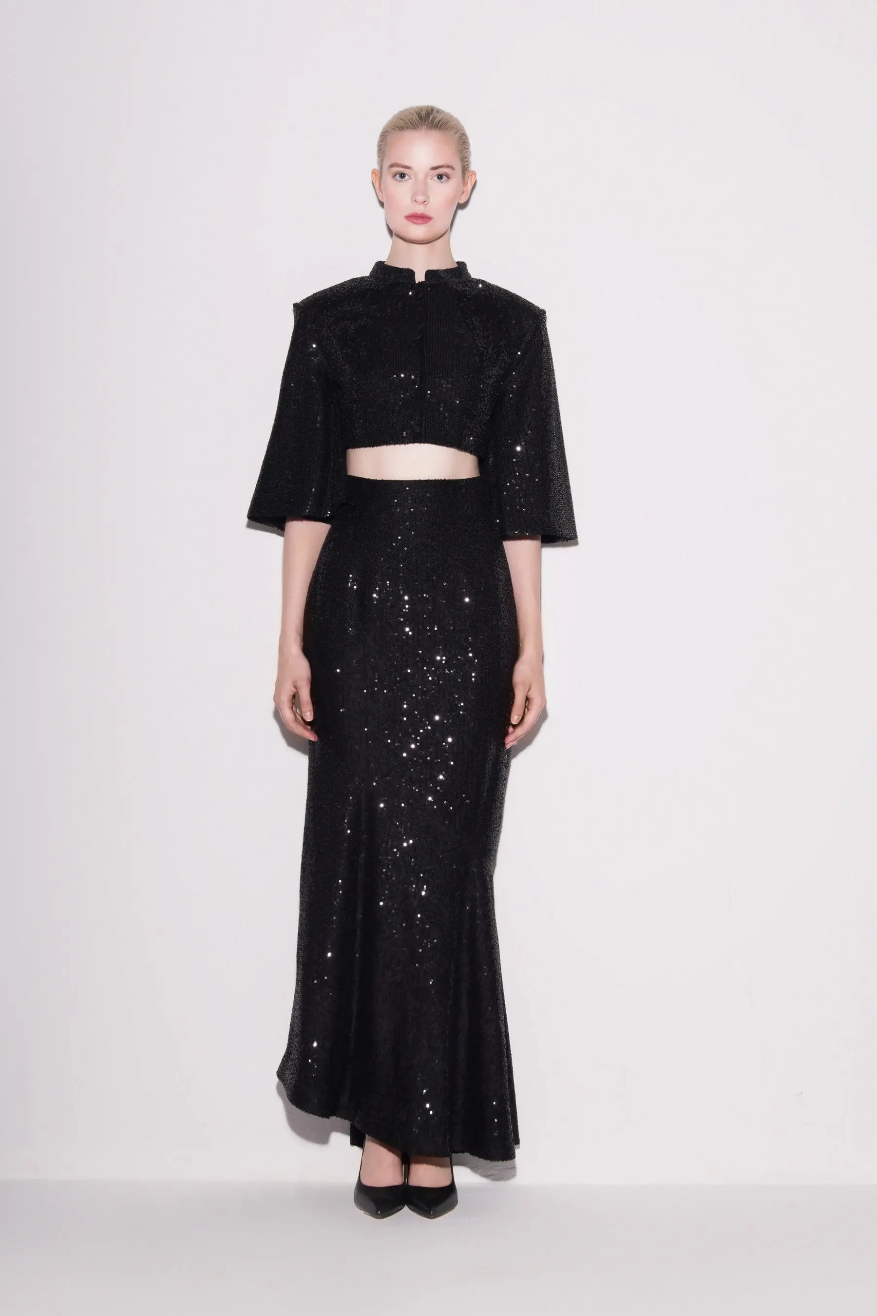 Radiant Sequin cropped Top & Glamorous Skirt