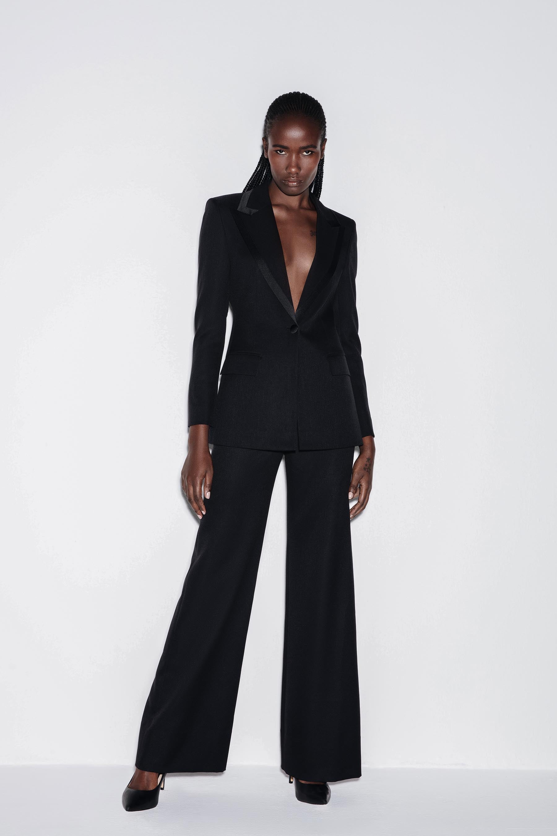 Satin & Twill Elegance Fitted Blazer