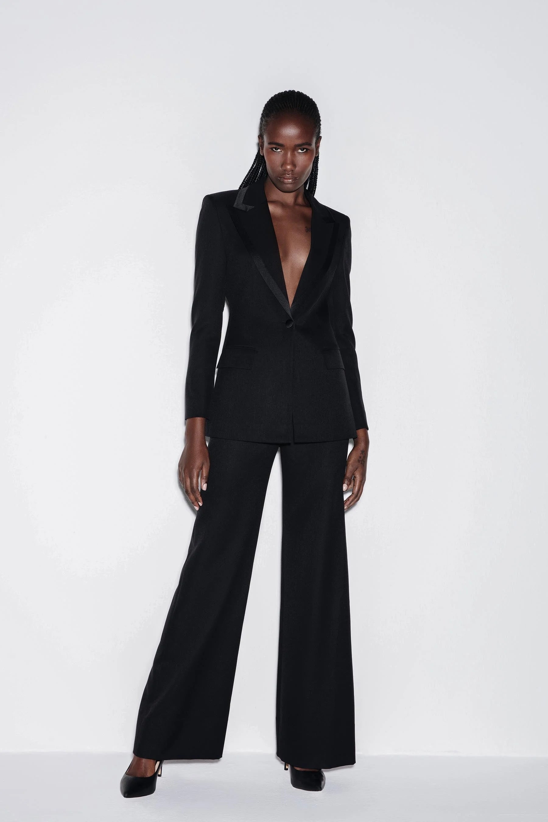 Satin & Twill Elegance Fitted Blazer