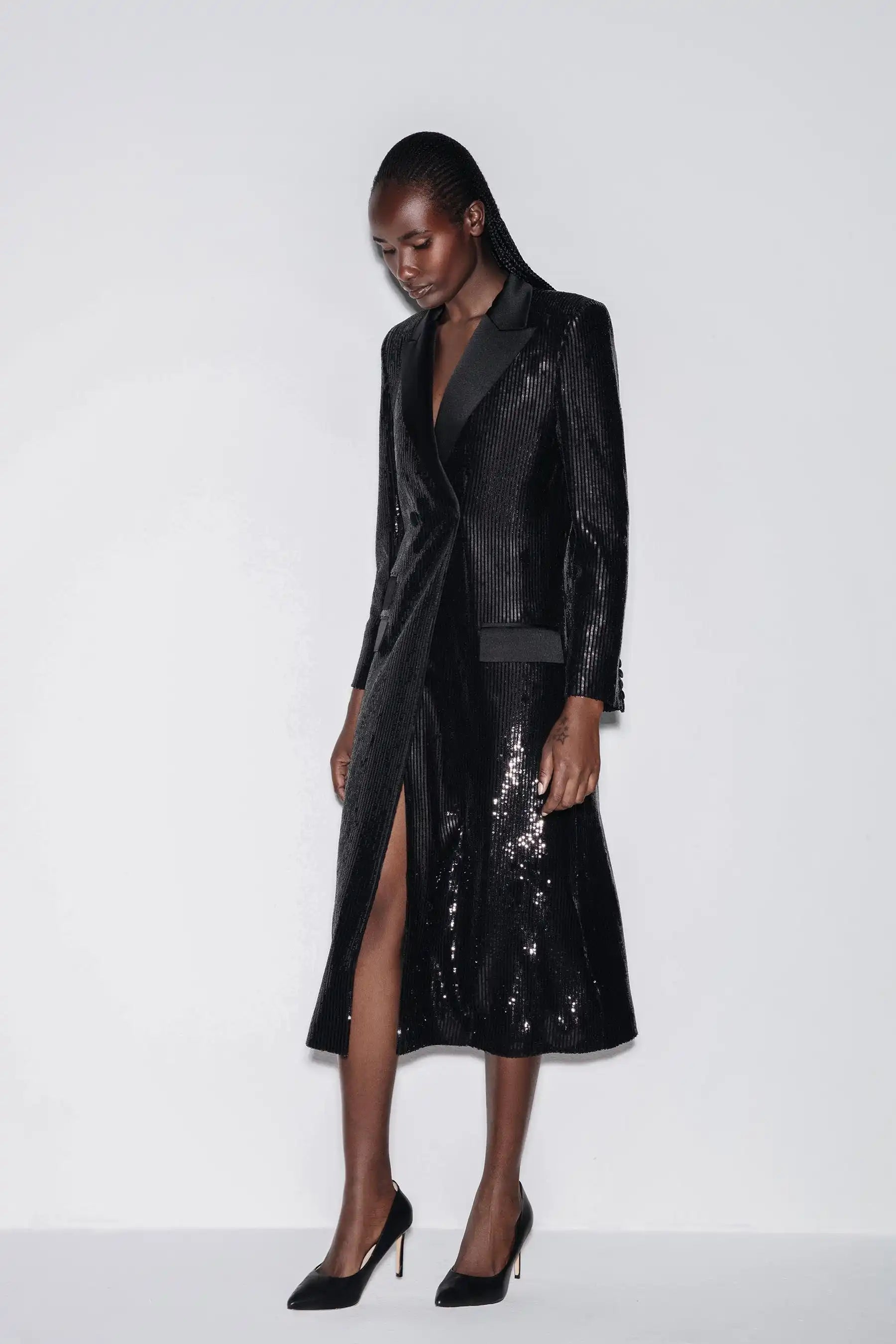 Satin Glam Coat Dress