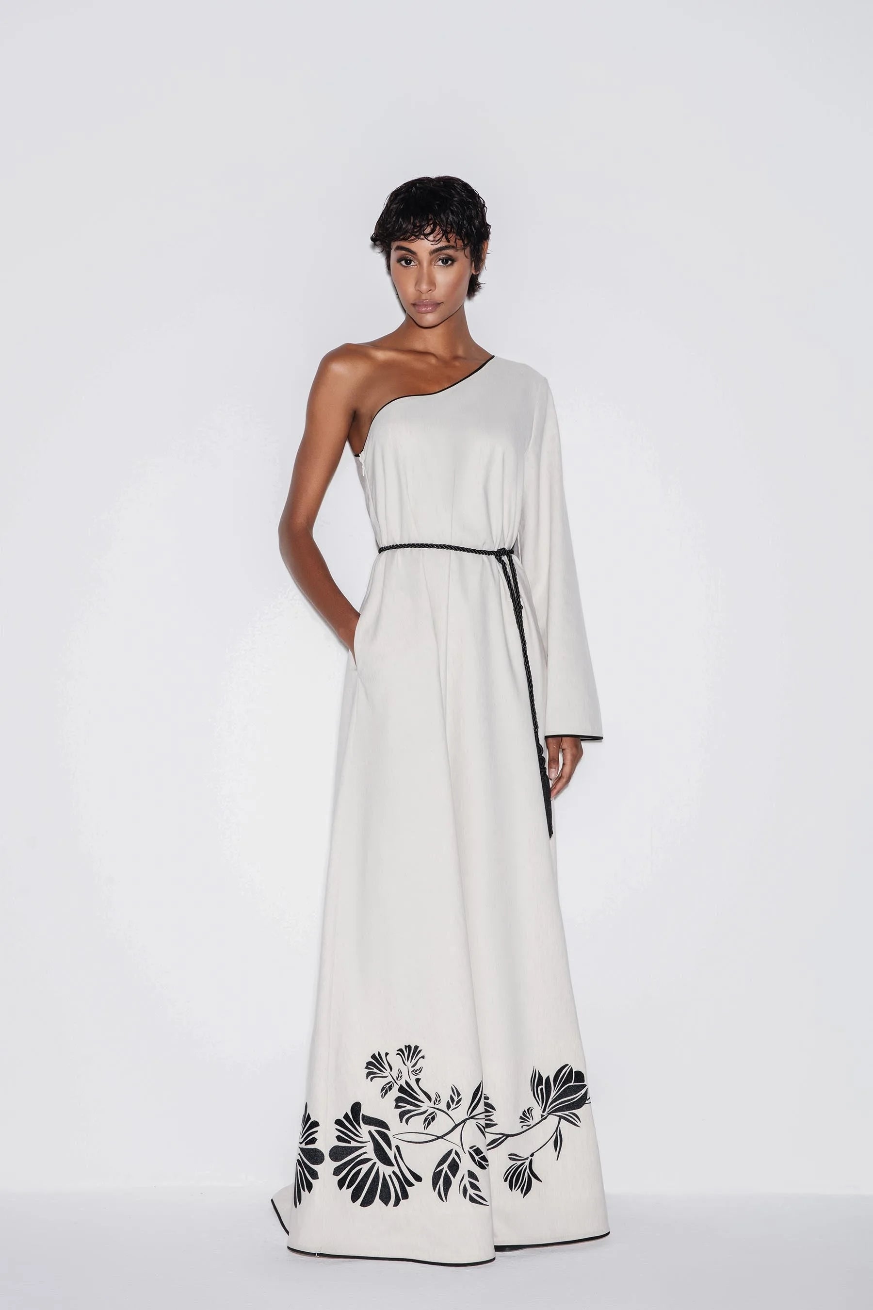 Embroidered Linen Maxi Dress