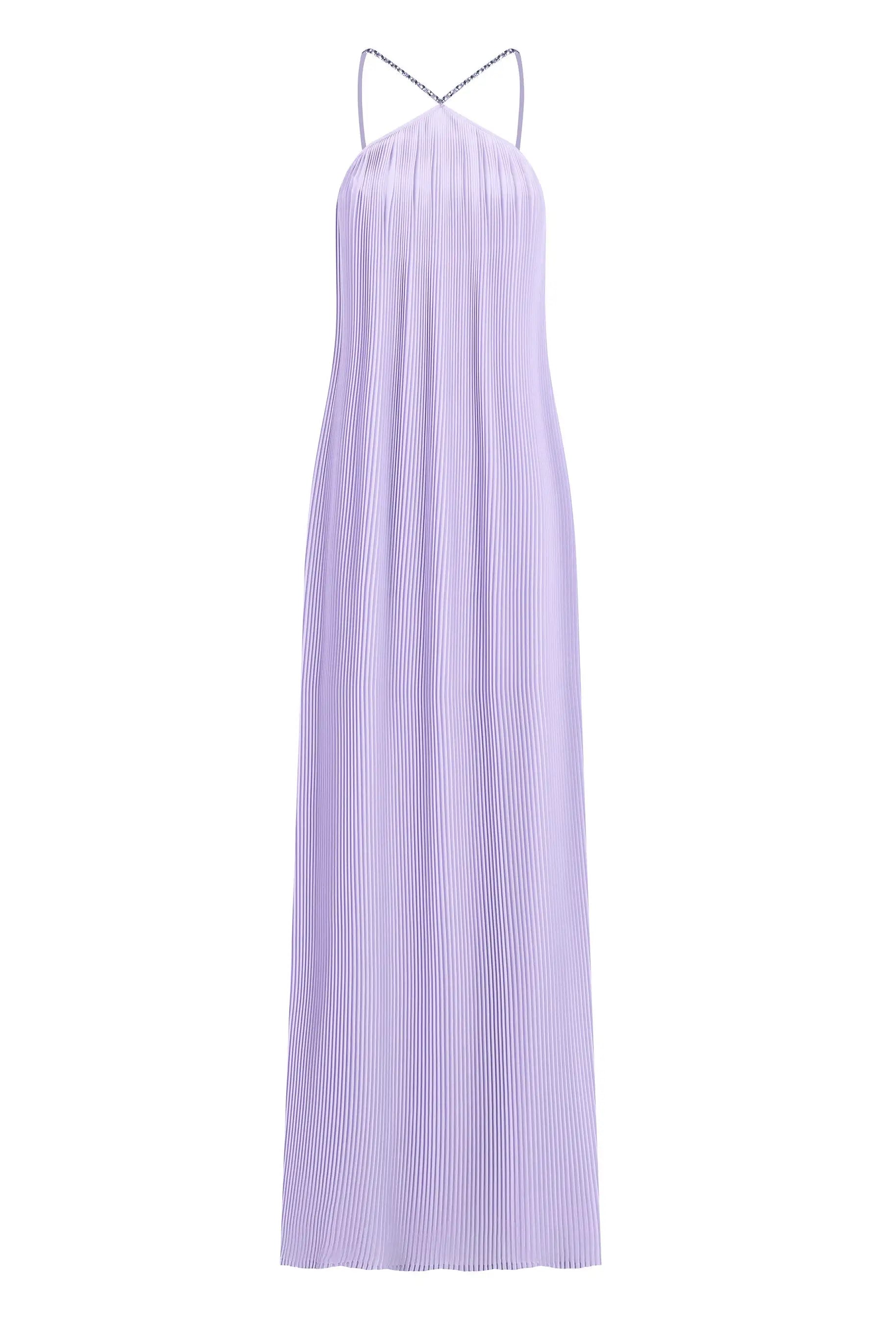 Lilac Crystal A Line Maxi Dress
