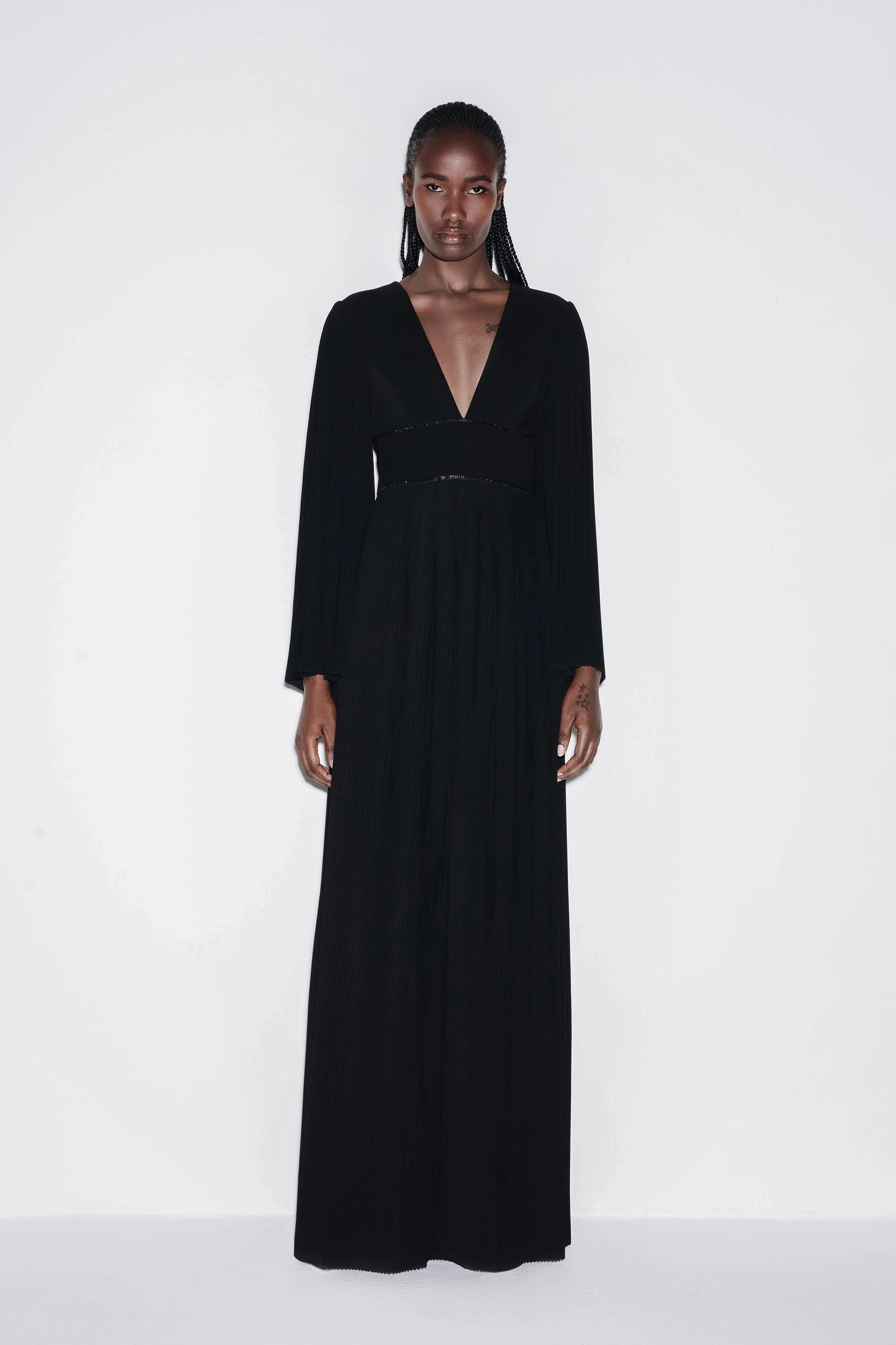 Glistening Pleat Maxi Dress