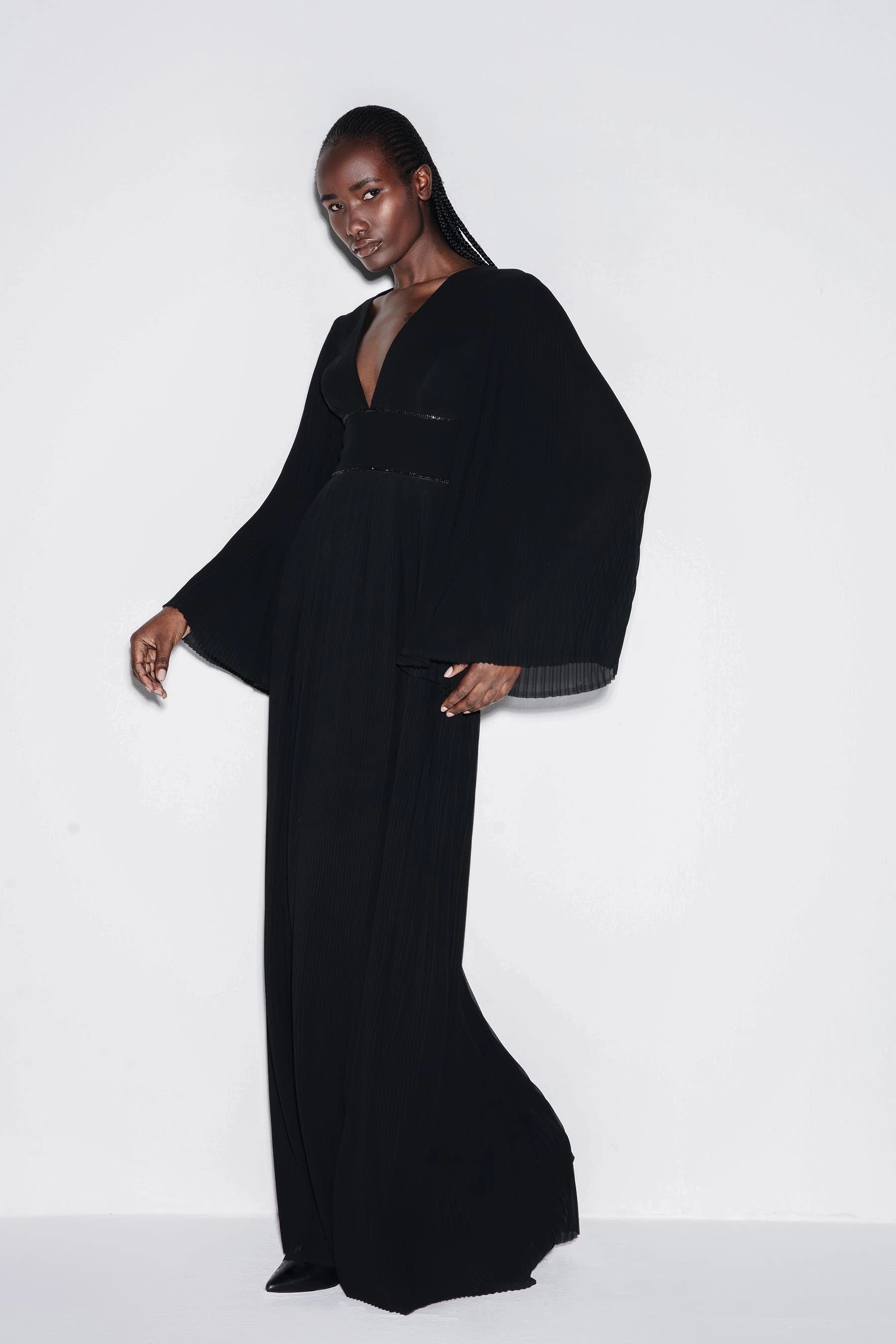 Glistening Pleat Maxi Dress